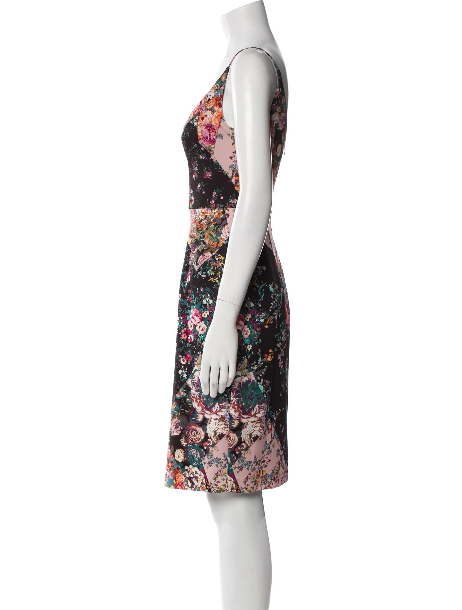 Black Halo Floral Print Knee-Length Dress