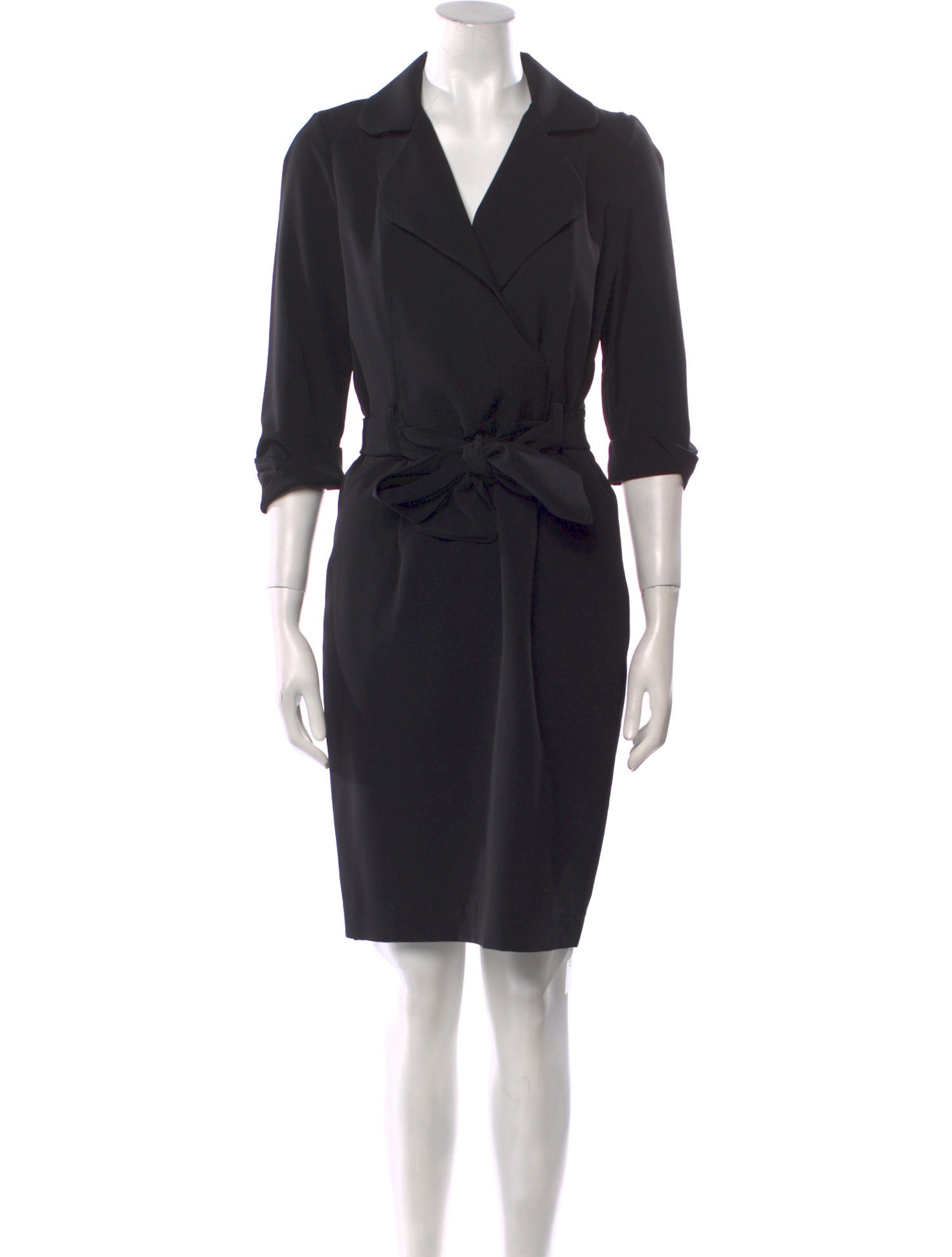 Black Halo V-Neck Knee-Length Dress