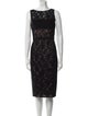 Black Halo Lace Pattern Midi Length Dress