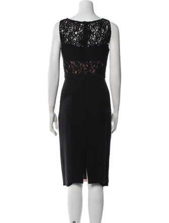 Black Halo Lace Pattern Midi Length Dress