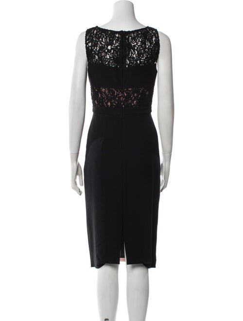 Black Halo Lace Pattern Midi Length Dress