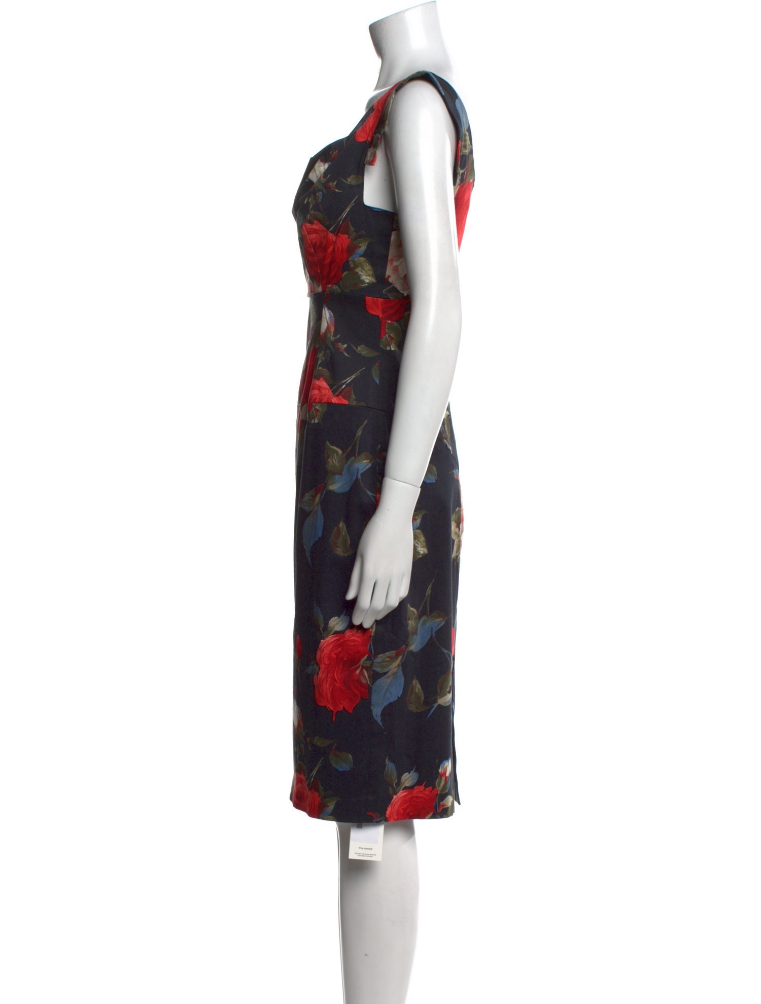 Black Halo Floral Print Knee-Length Dress