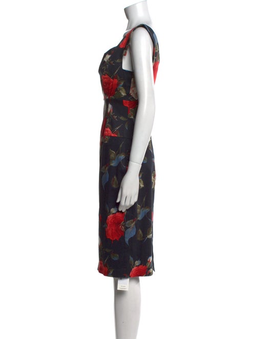 Black Halo Floral Print Knee-Length Dress