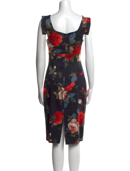 Black Halo Floral Print Knee-Length Dress