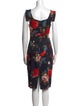 Black Halo Floral Print Knee-Length Dress