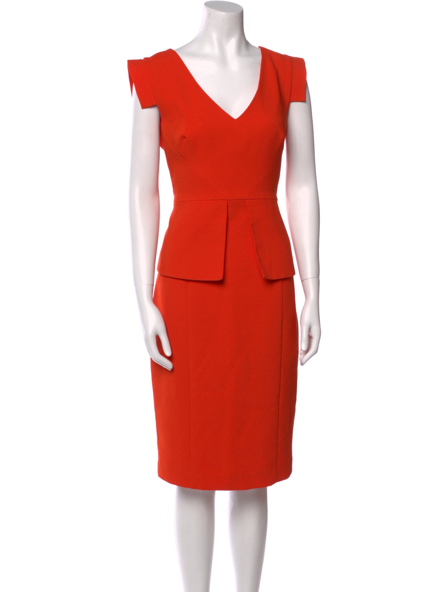 Black Halo V-Neck Knee-Length Dress