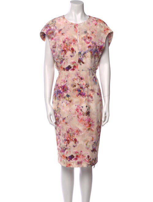 Black Halo Floral Print Knee-Length Dress