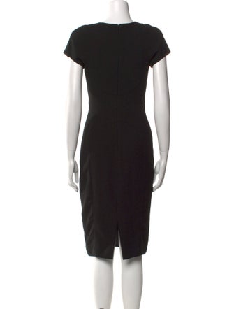 Black Halo V-Neck Midi Length Dress