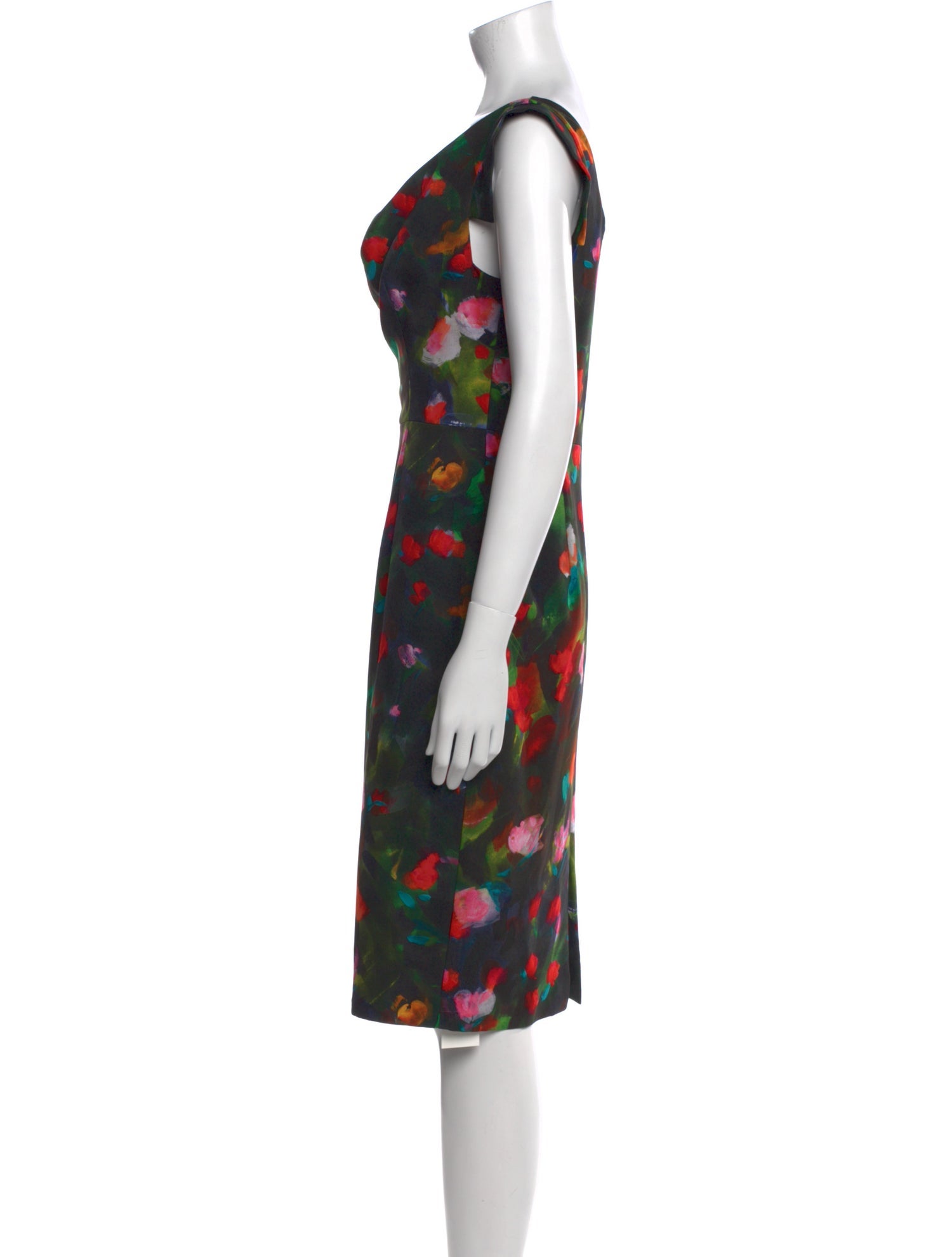 Black Halo Printed Knee-Length Dress