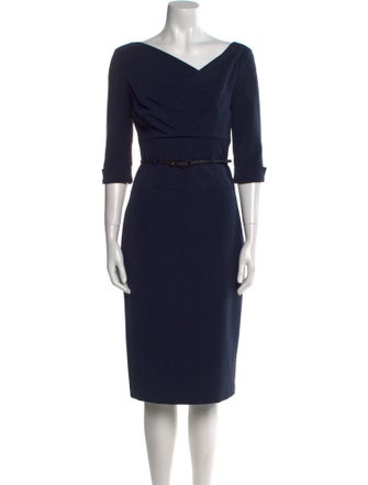 Black Halo V-Neck Midi Length Dress