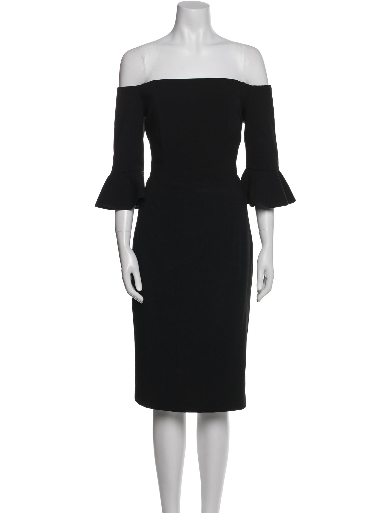 Black Halo Off-The-Shoulder Knee-Length Dress