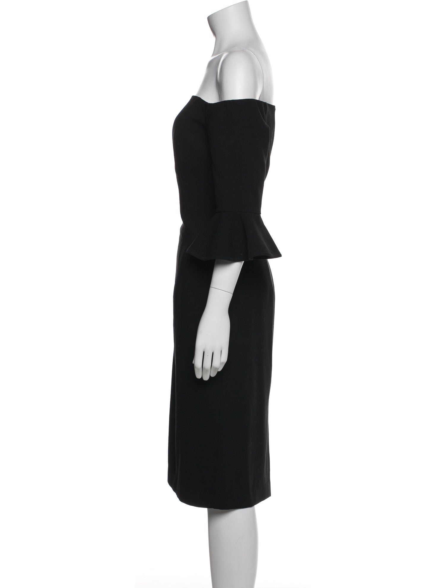 Black Halo Off-The-Shoulder Knee-Length Dress