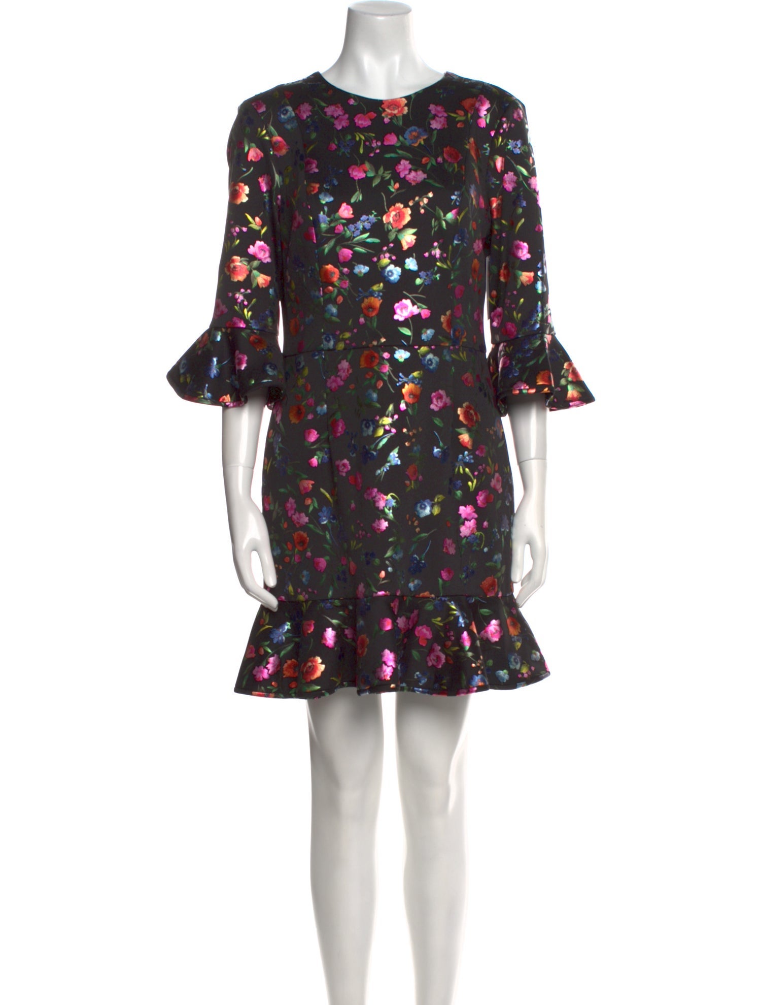 Black Halo Floral Print Mini Dress w/ Tags