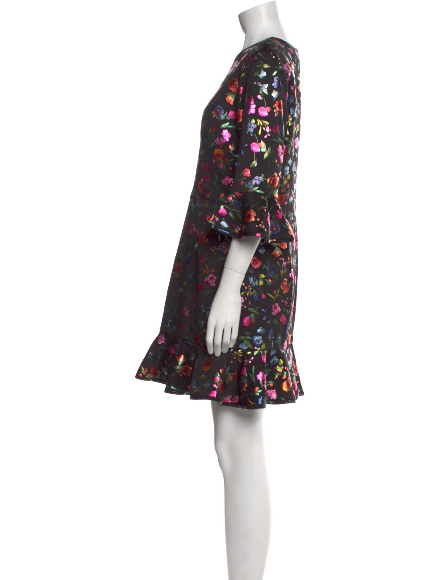 Black Halo Floral Print Mini Dress w/ Tags