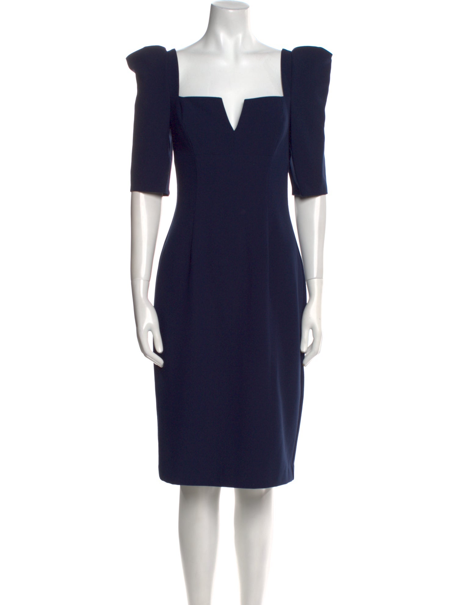 Black Halo Square Neckline Knee-Length Dress