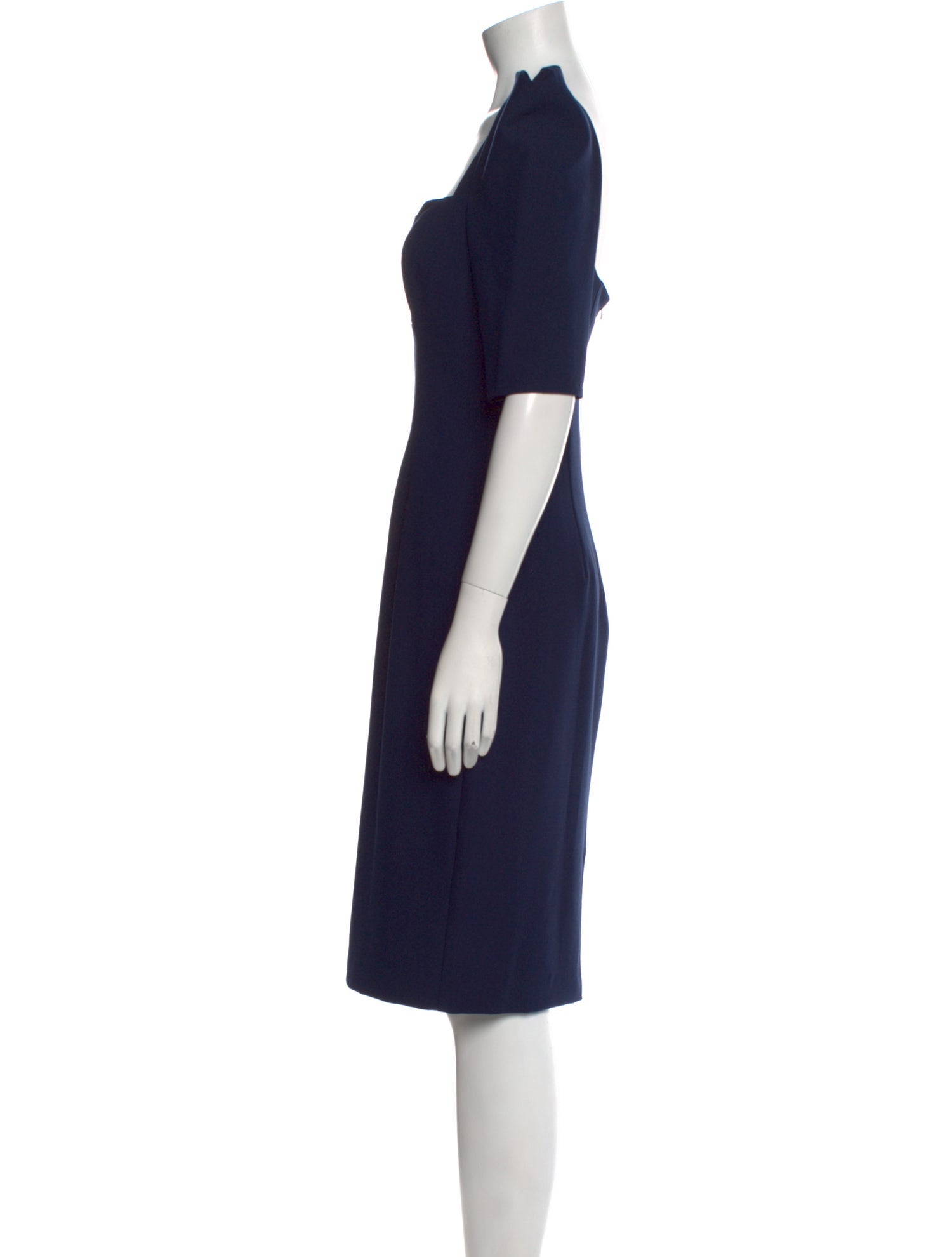 Black Halo Square Neckline Knee-Length Dress