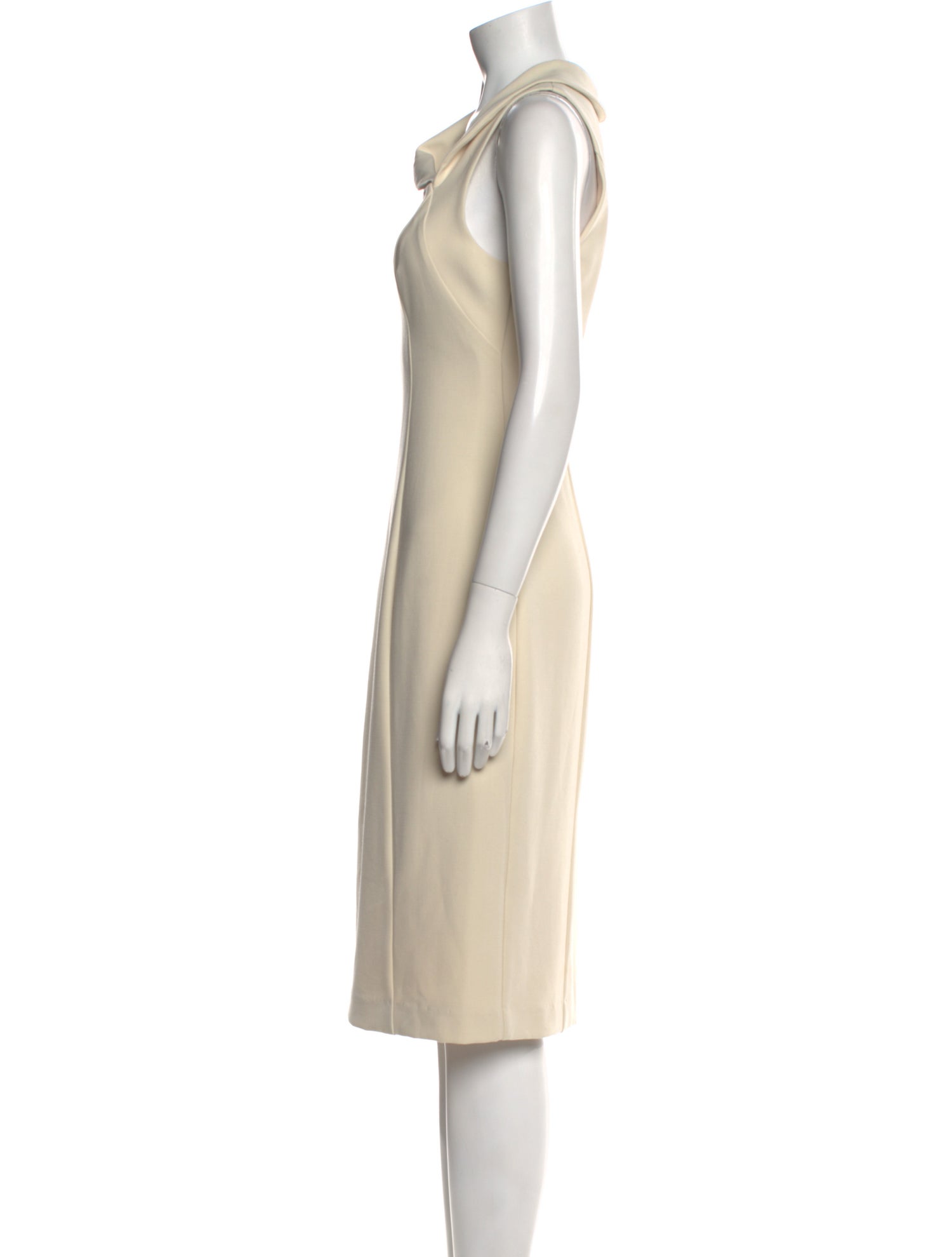 Black Halo Cowl Neck Midi Length Dress