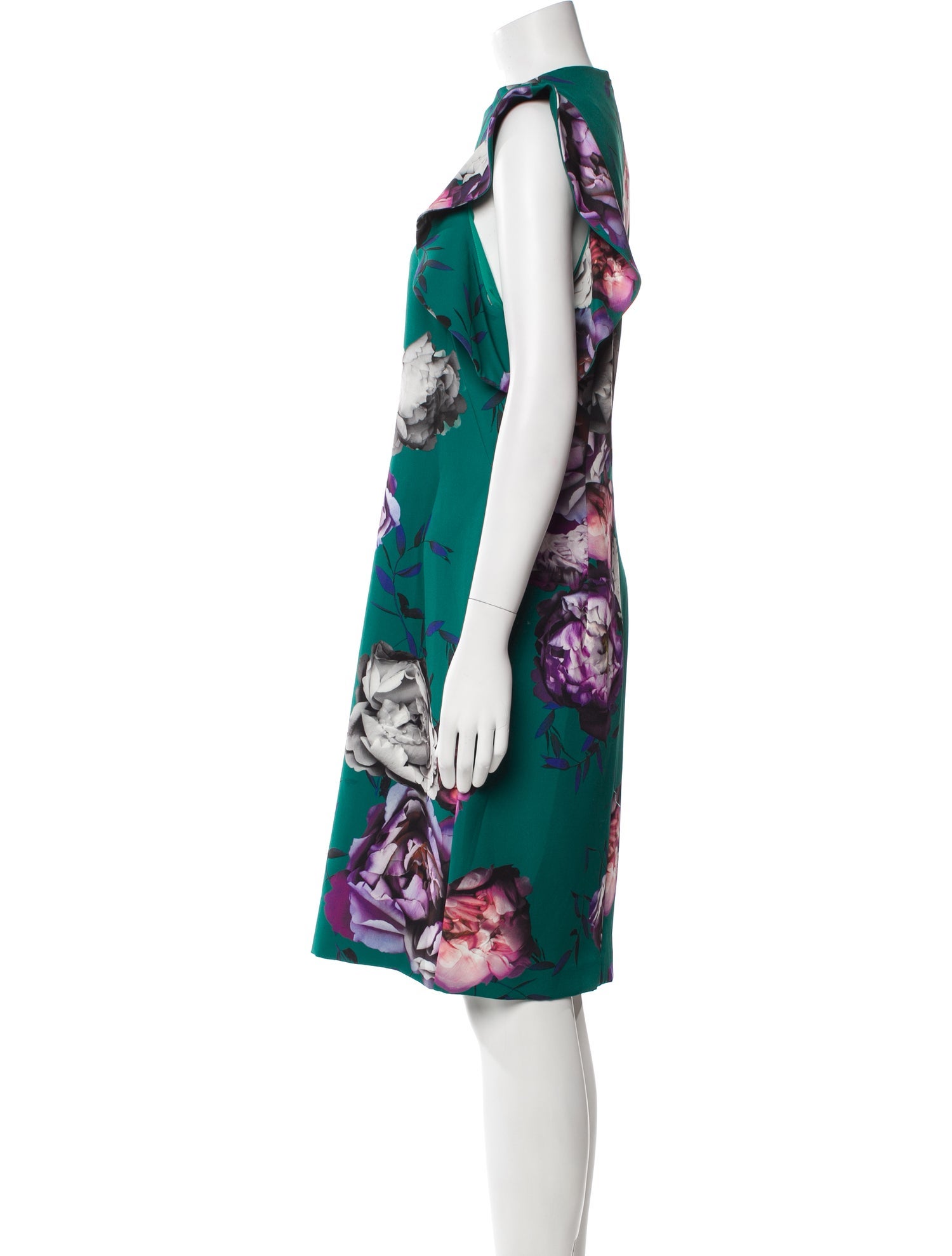 Black Halo Floral Print Knee-Length Dress