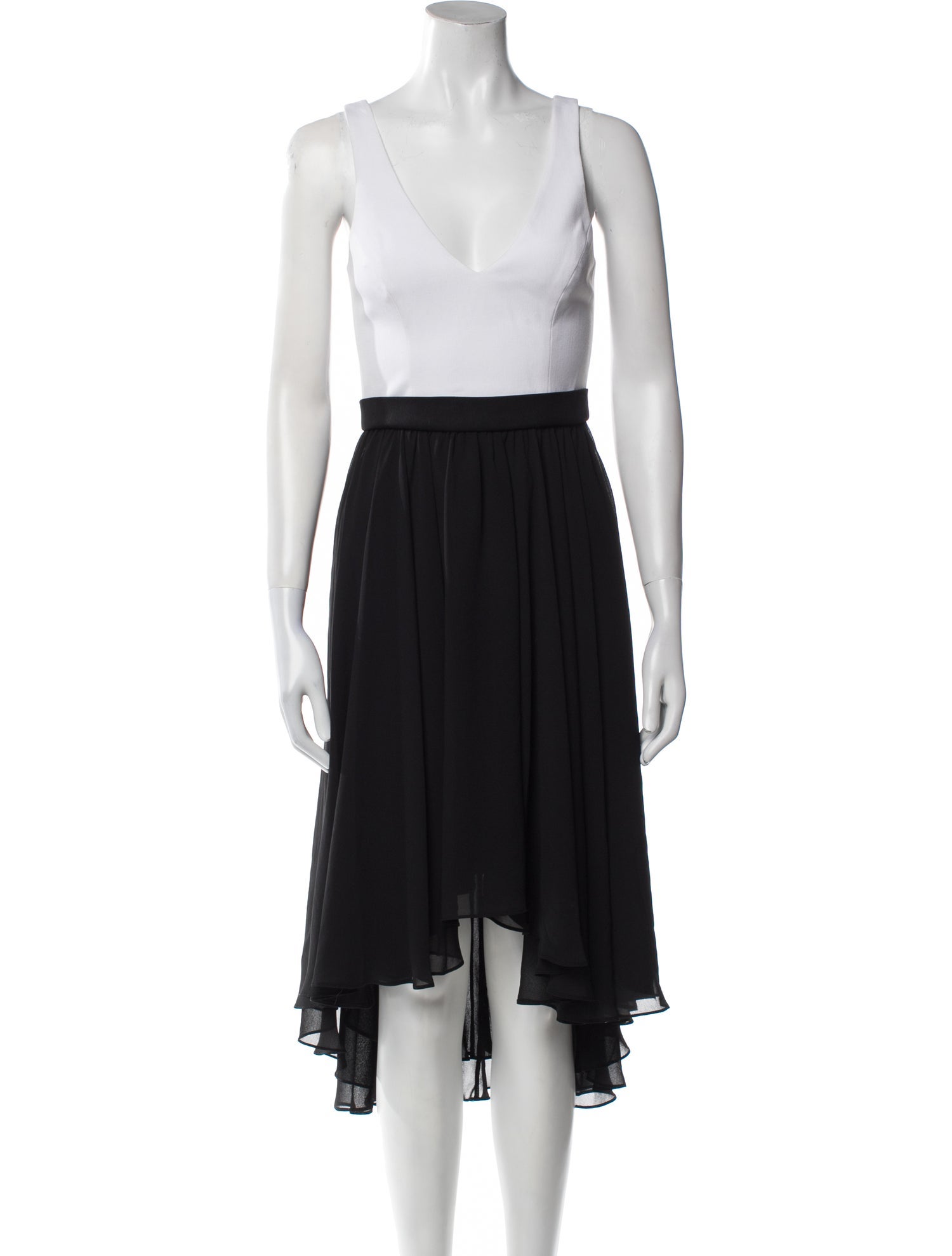 Black Halo V-Neck Midi Length Dress