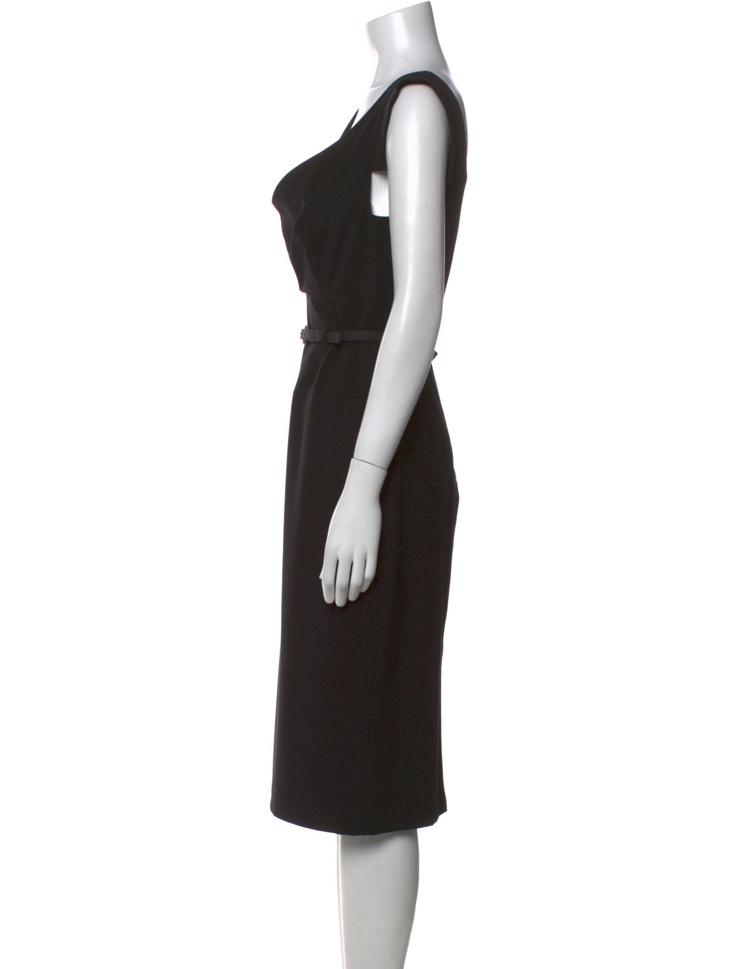 Black Halo V-Neck Midi Length Dress