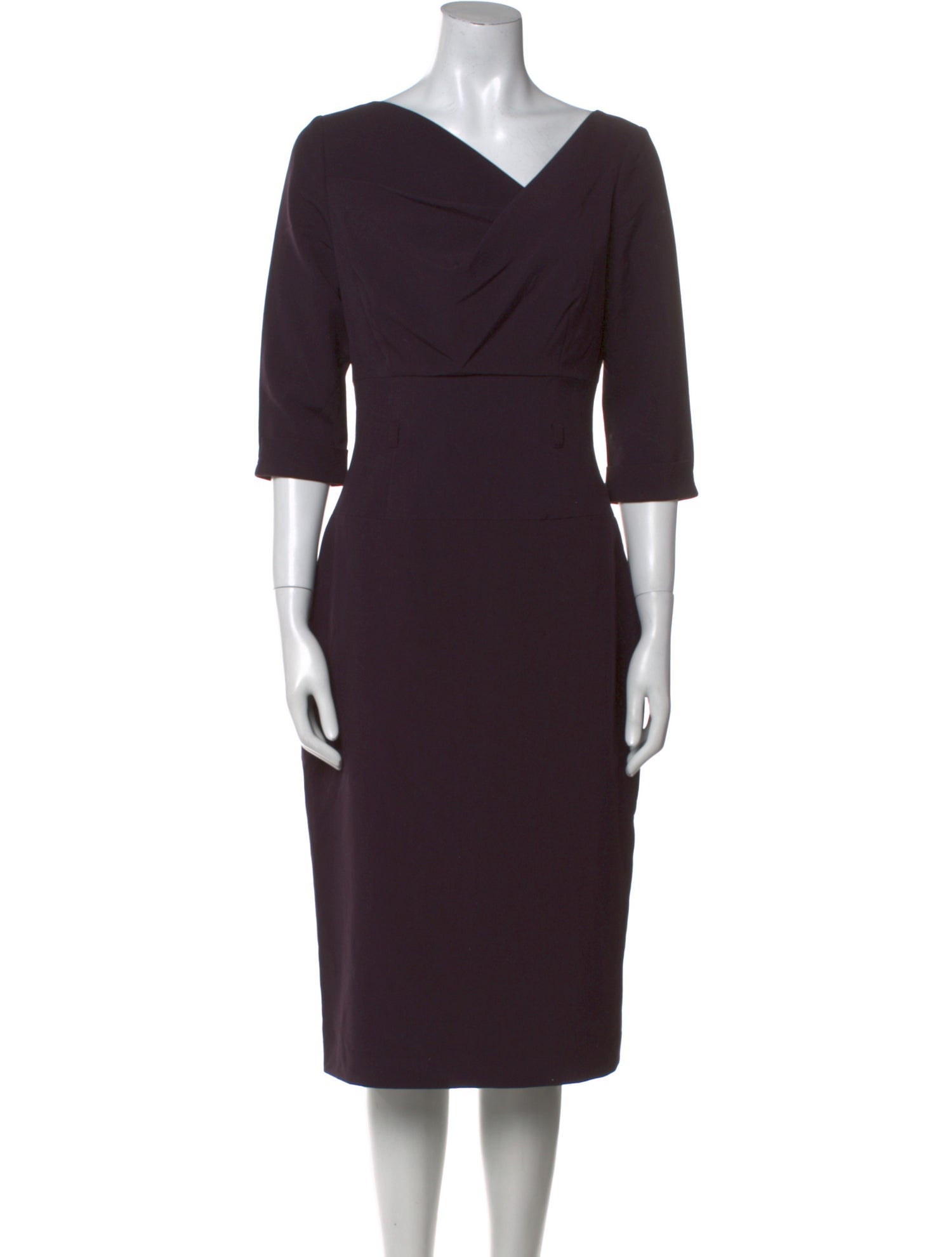 Black Halo V-Neck Midi Length Dress