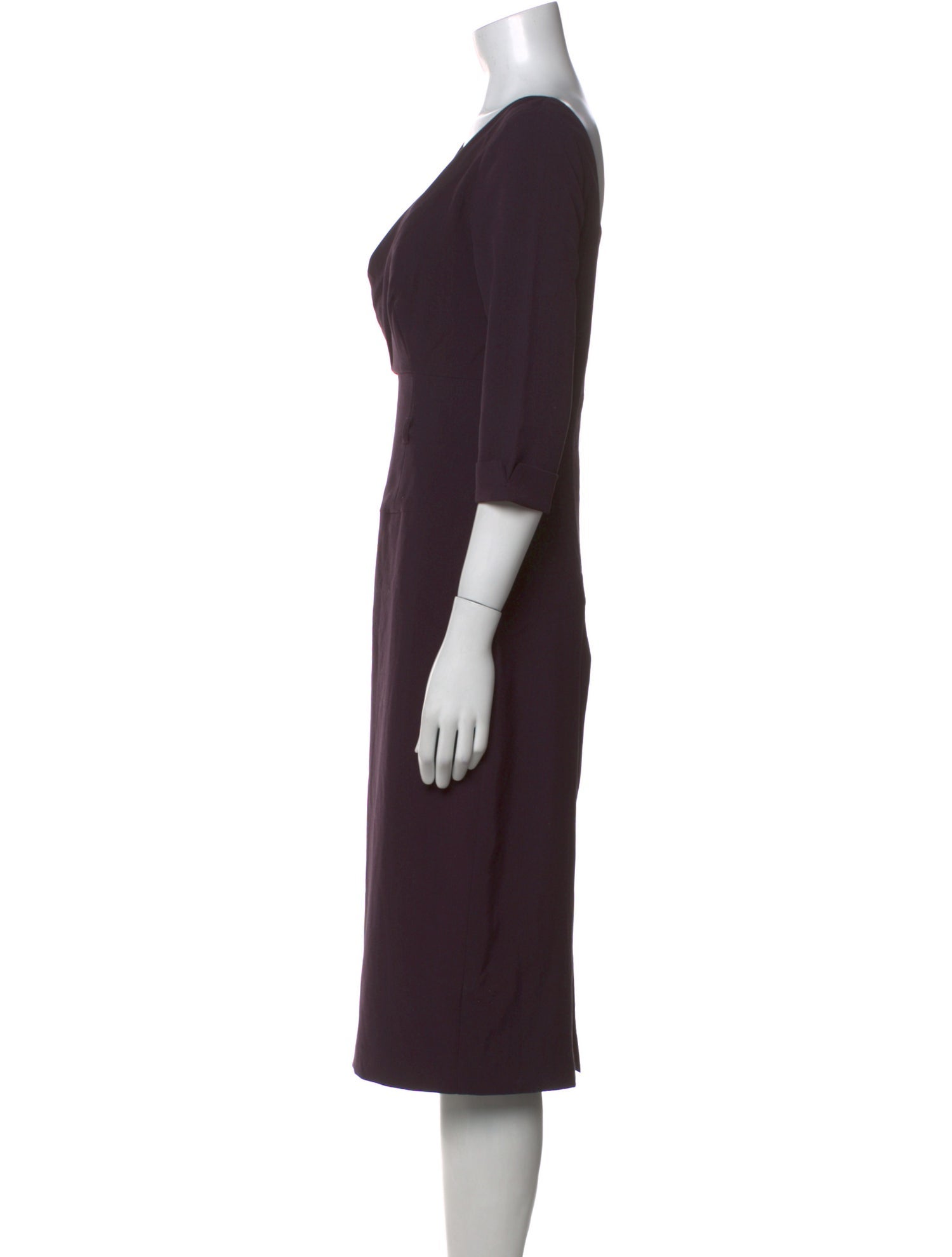 Black Halo V-Neck Midi Length Dress