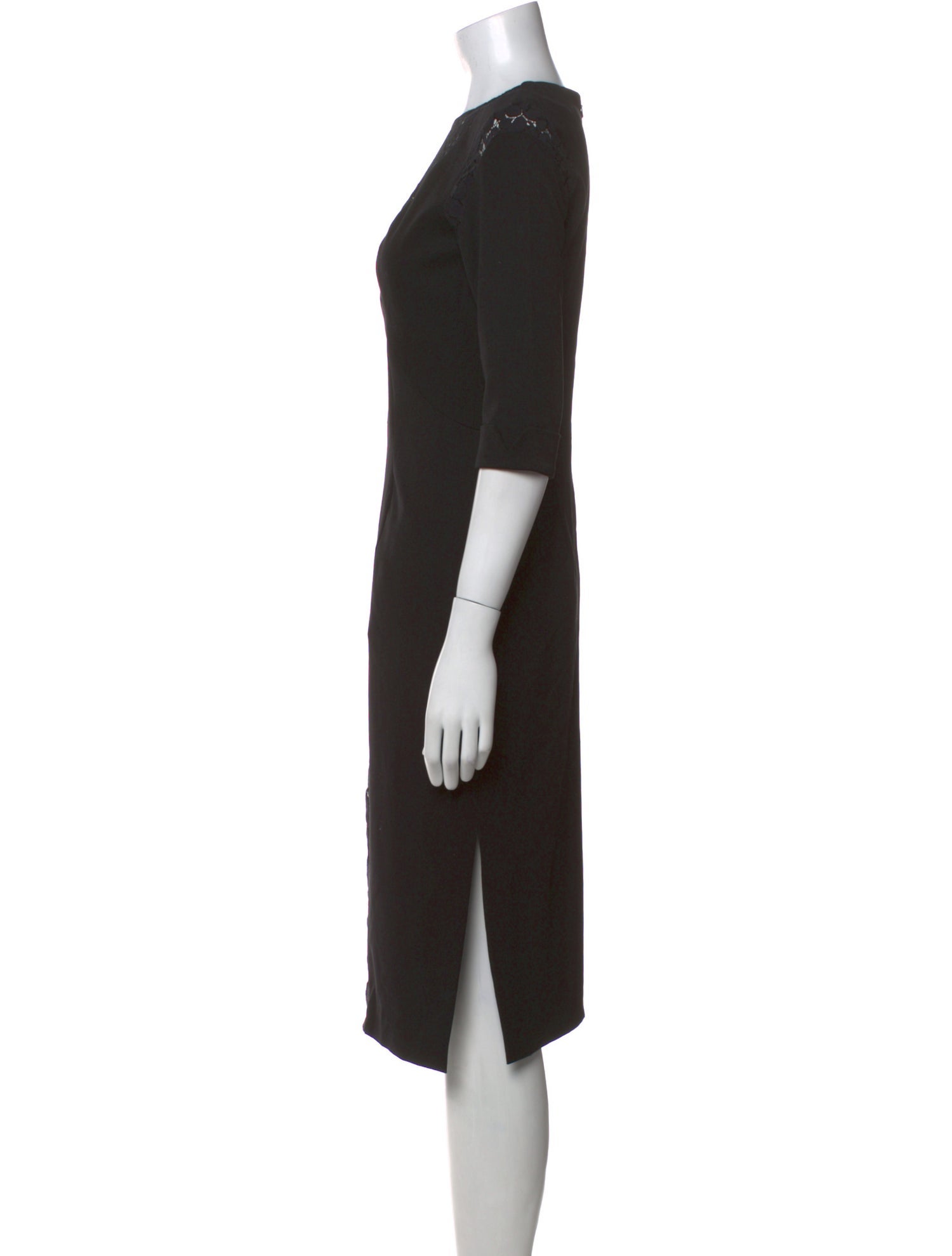 Black Halo Crew Neck Midi Length Dress