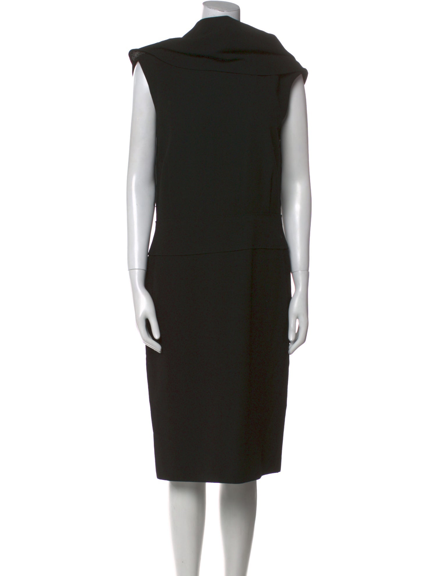Black Halo Cowl Neck Knee-Length Dress