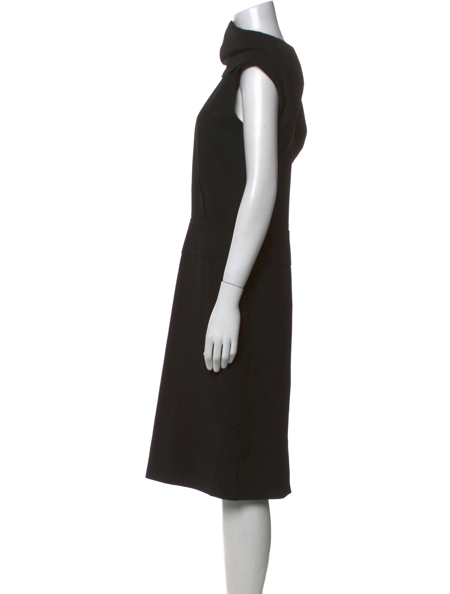 Black Halo Cowl Neck Knee-Length Dress