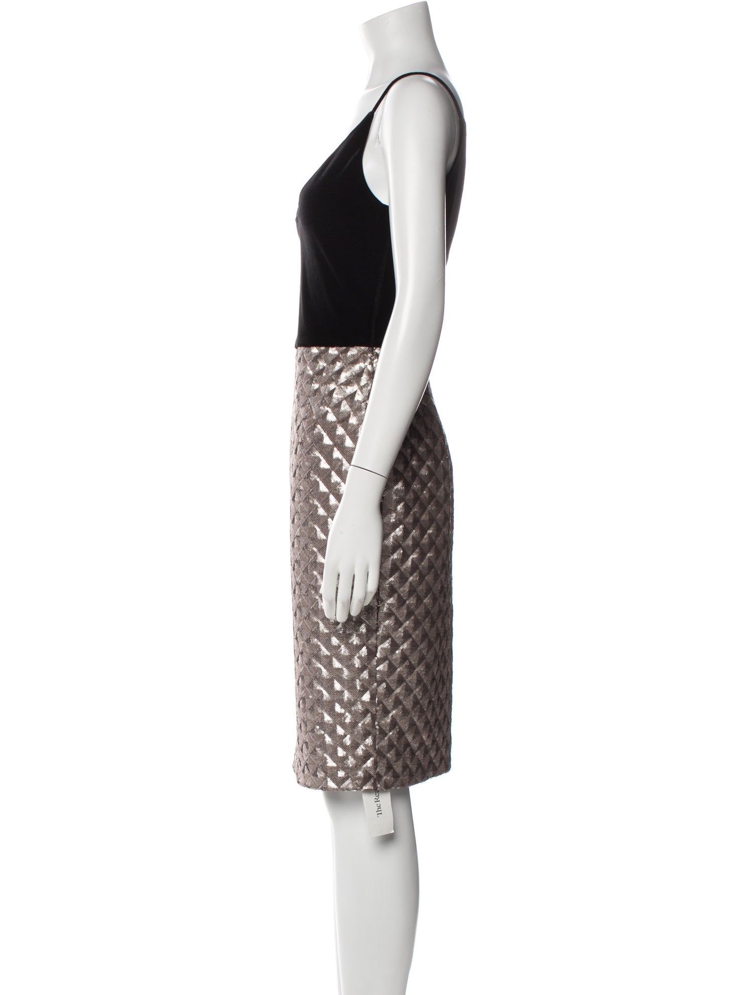 Black Halo Printed Knee-Length Dress