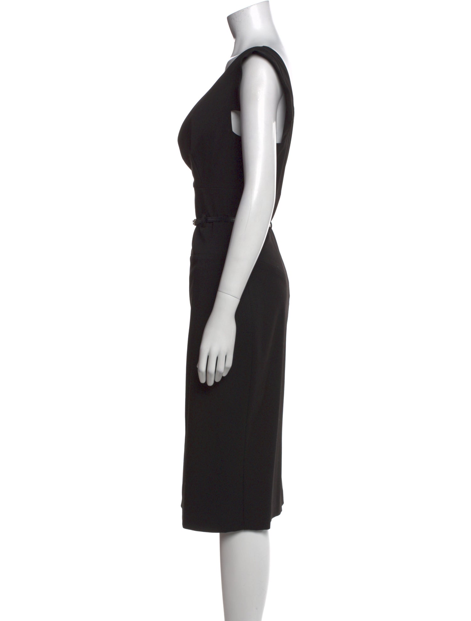 Black Halo Cowl Neck Midi Length Dress