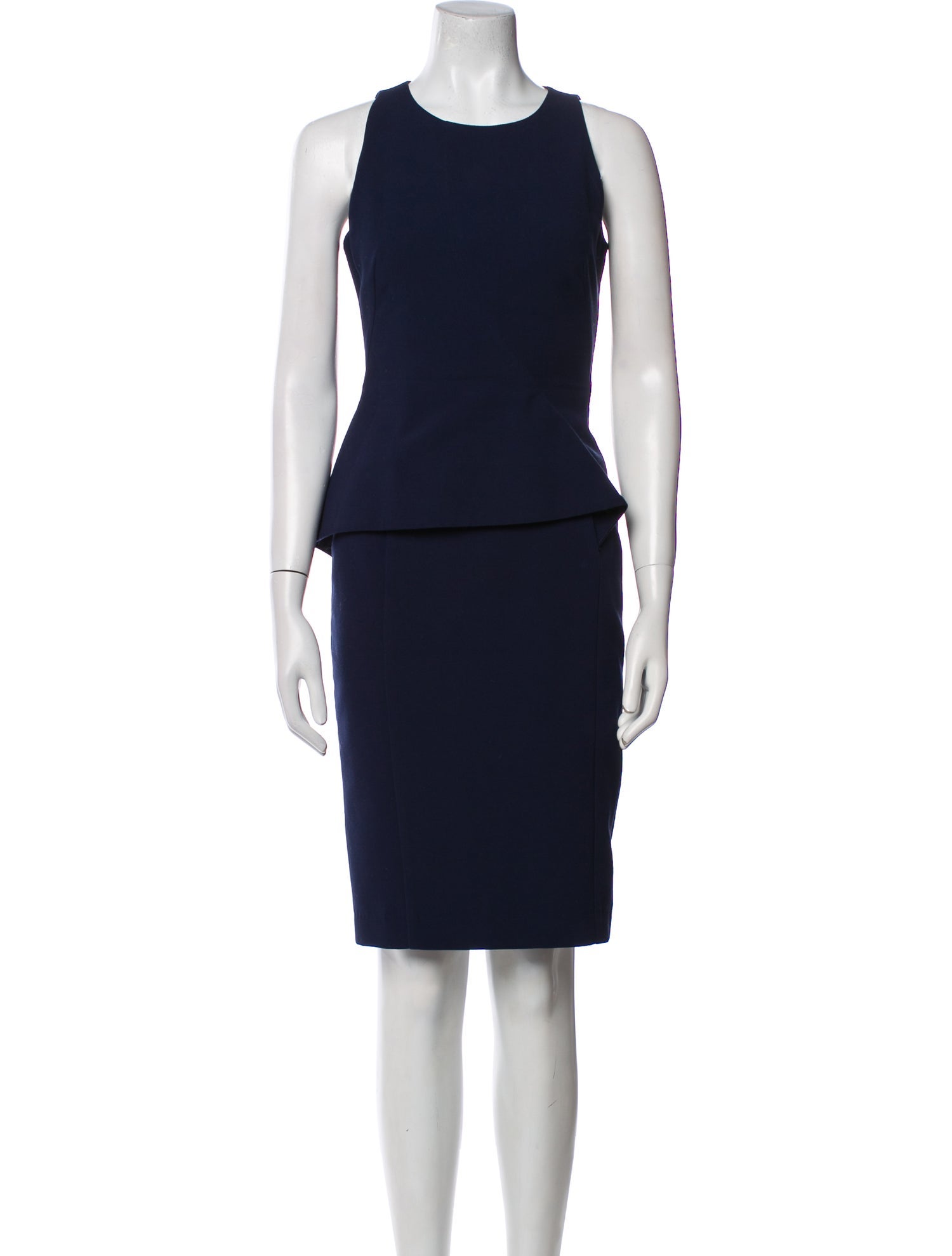 Black Halo Crew Neck Knee-Length Dress