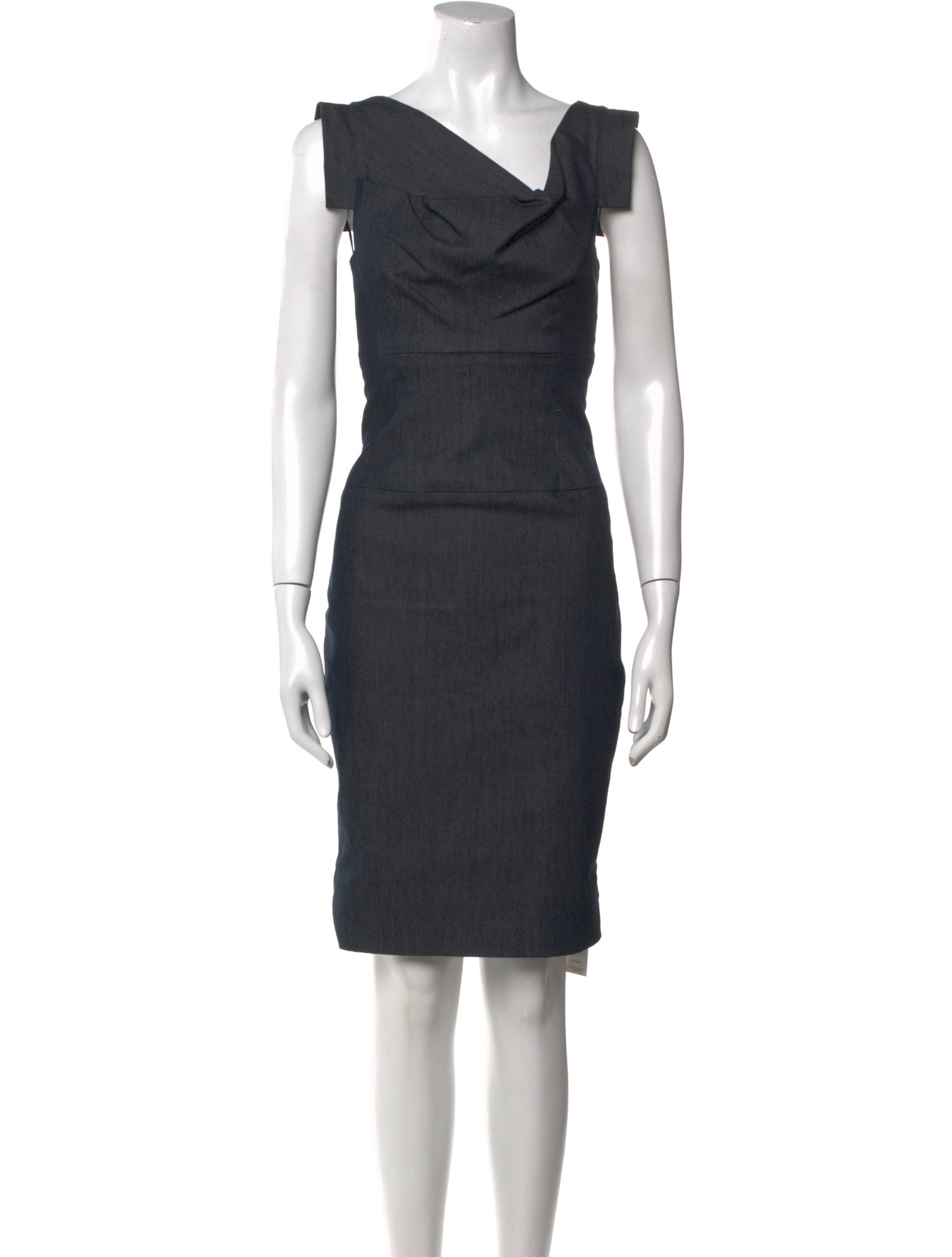 Black Halo V-Neck Knee-Length Dress