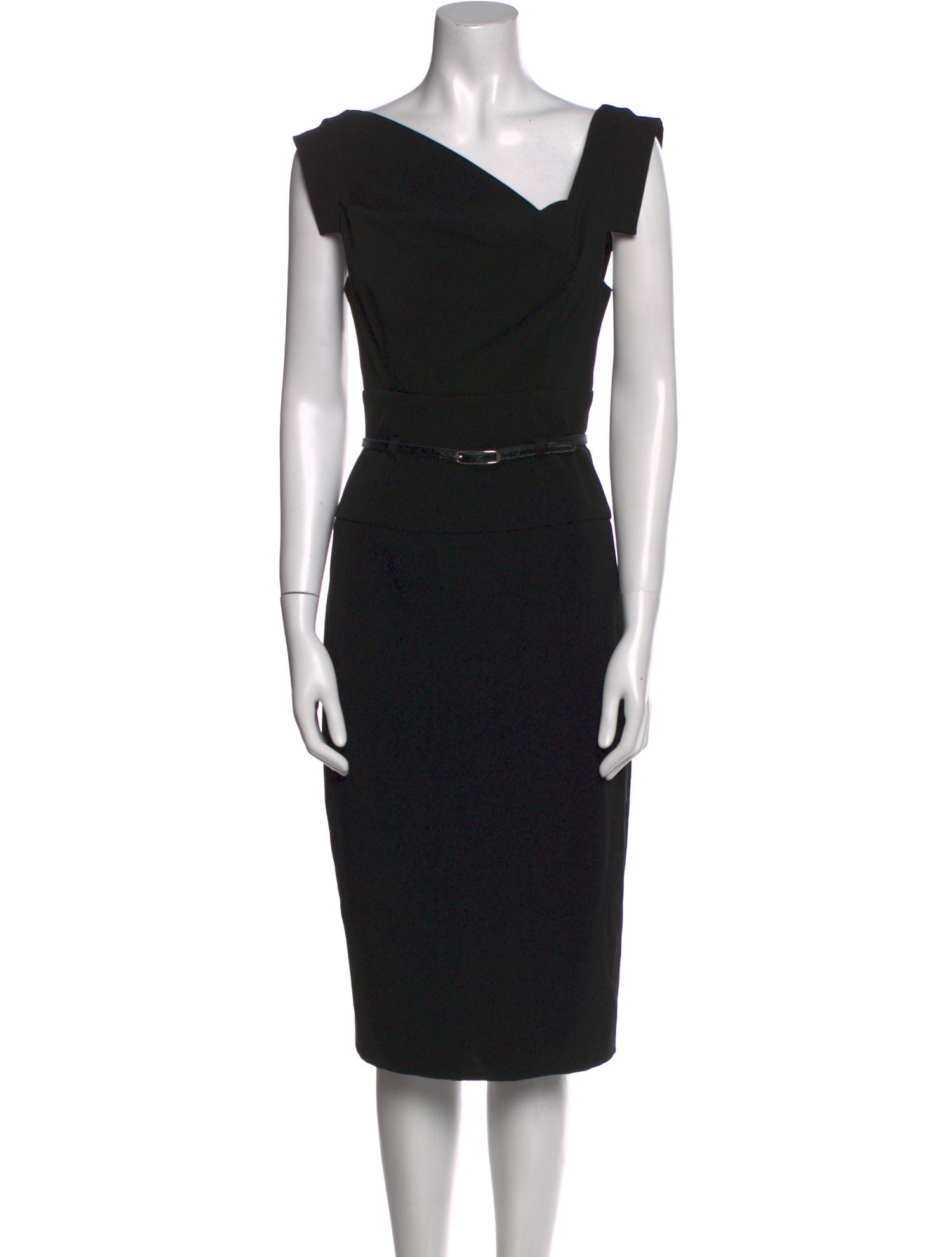 Black Halo V-Neck Midi Length Dress