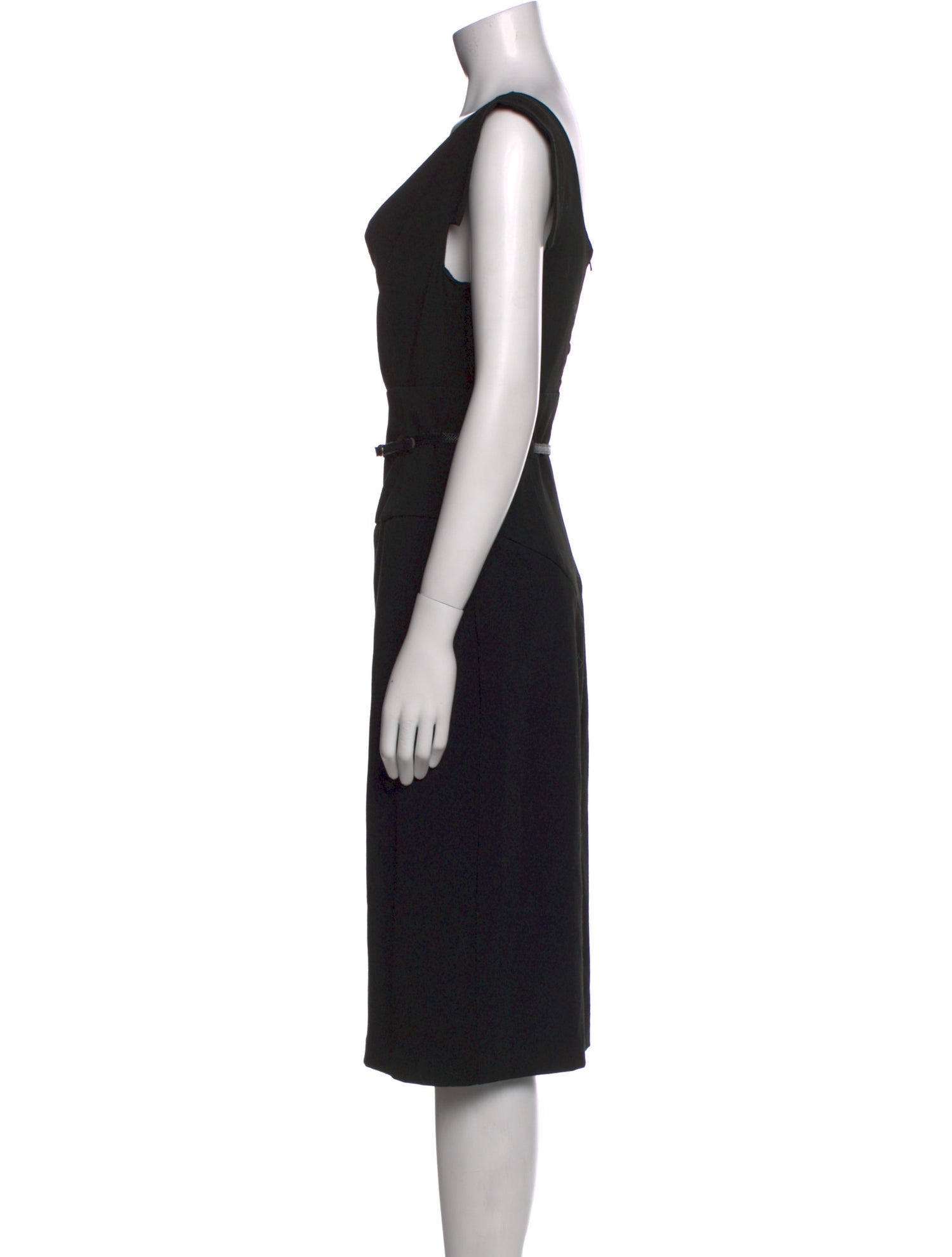 Black Halo V-Neck Midi Length Dress