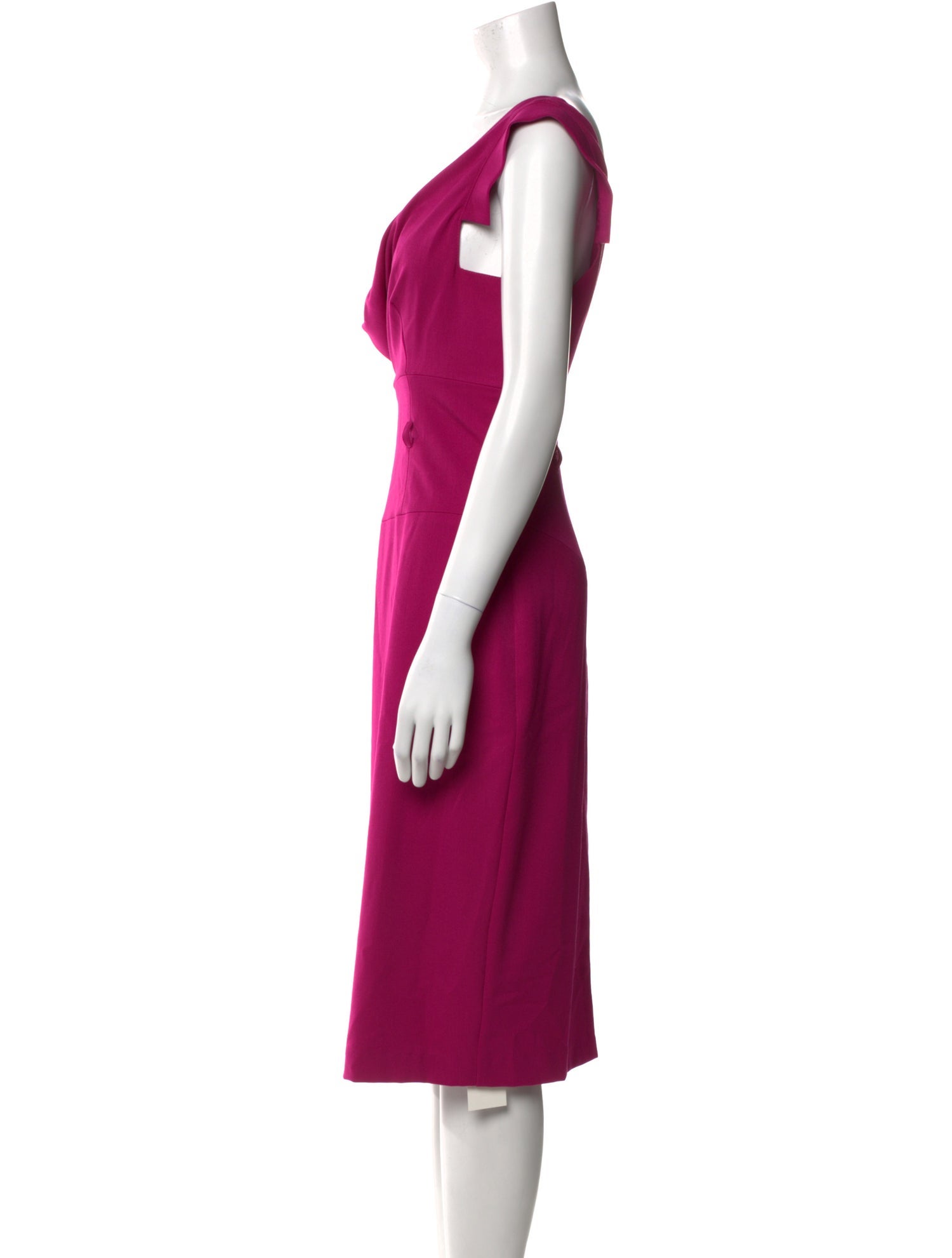 Black Halo Cowl Neck Midi Length Dress