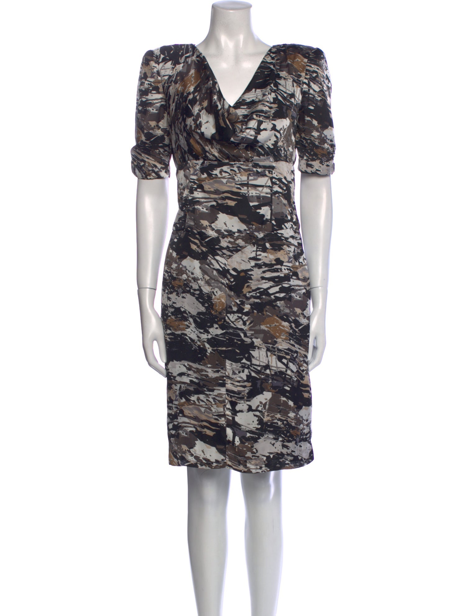 Black Halo Printed Knee-Length Dress