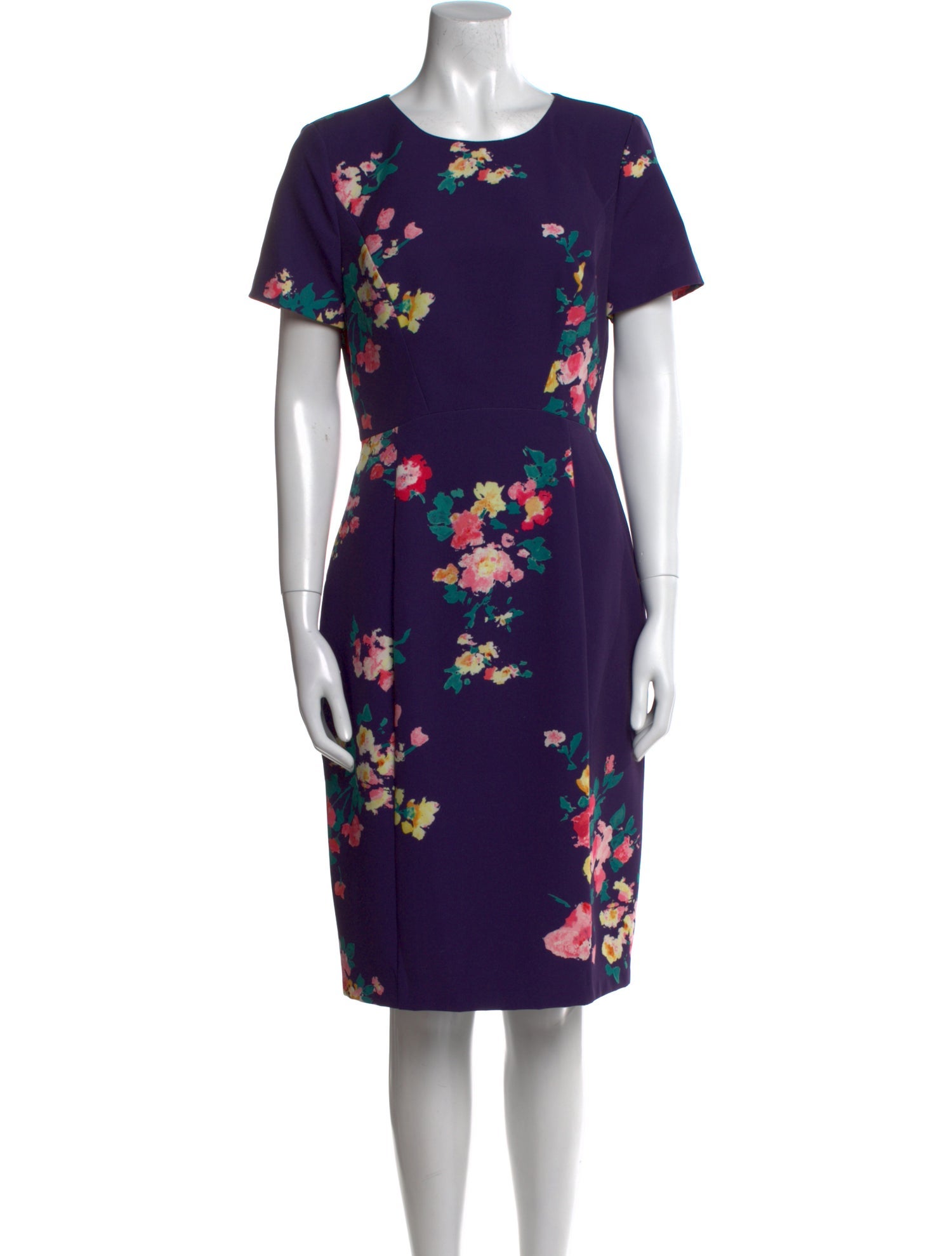 Black Halo Floral Print Midi Length Dress