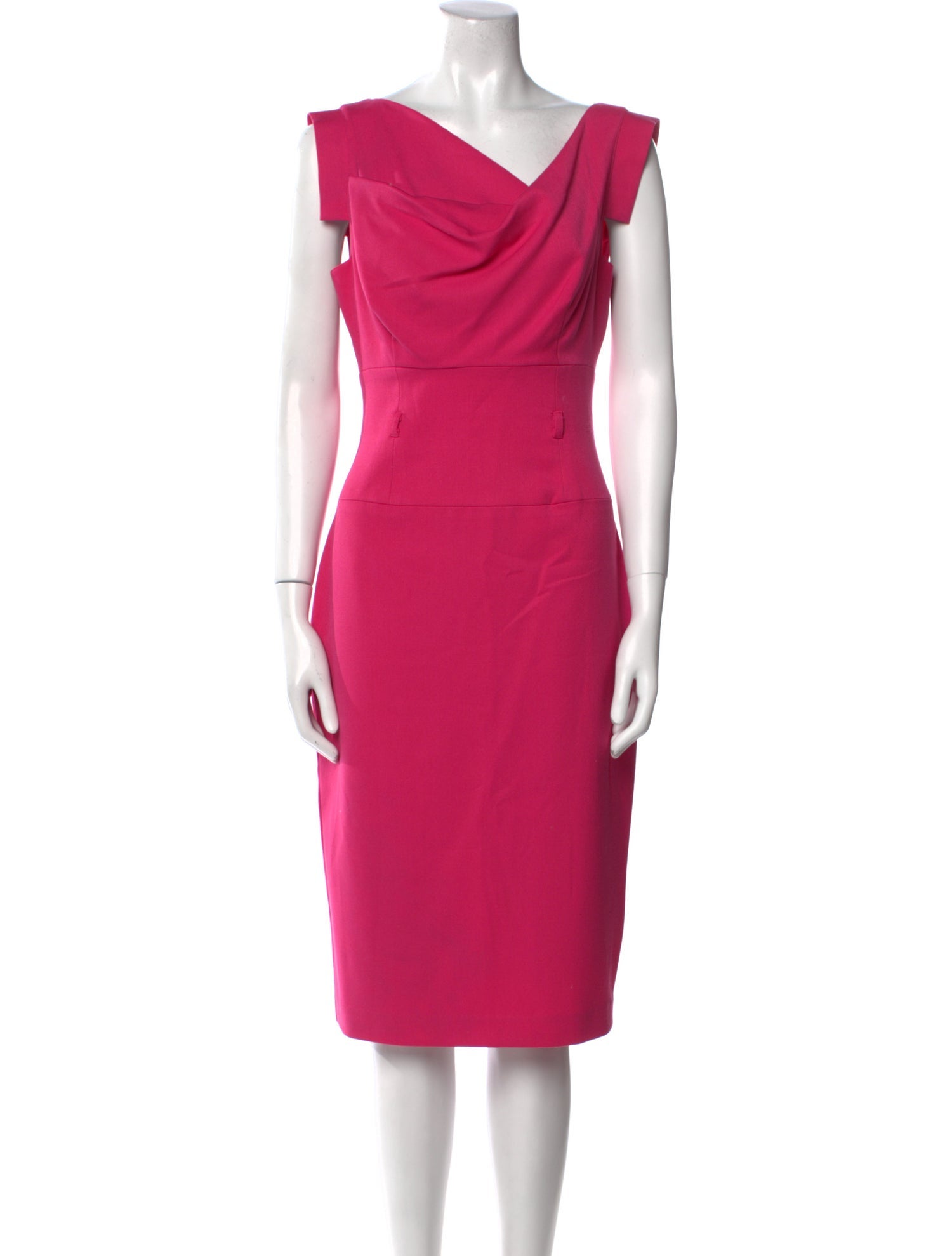 Black Halo Cowl Neck Midi Length Dress