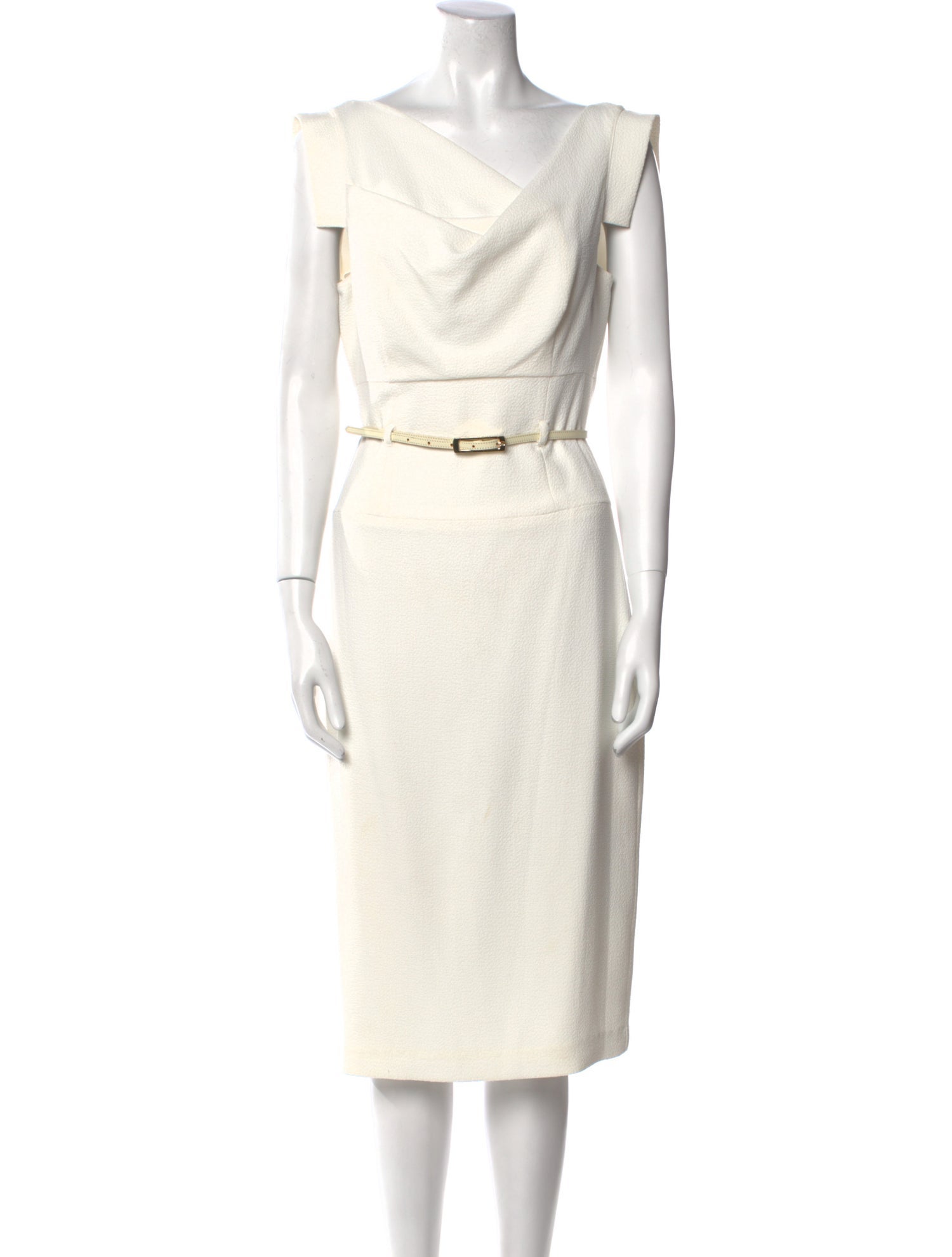 Black Halo Cowl Neck Midi Length Dress