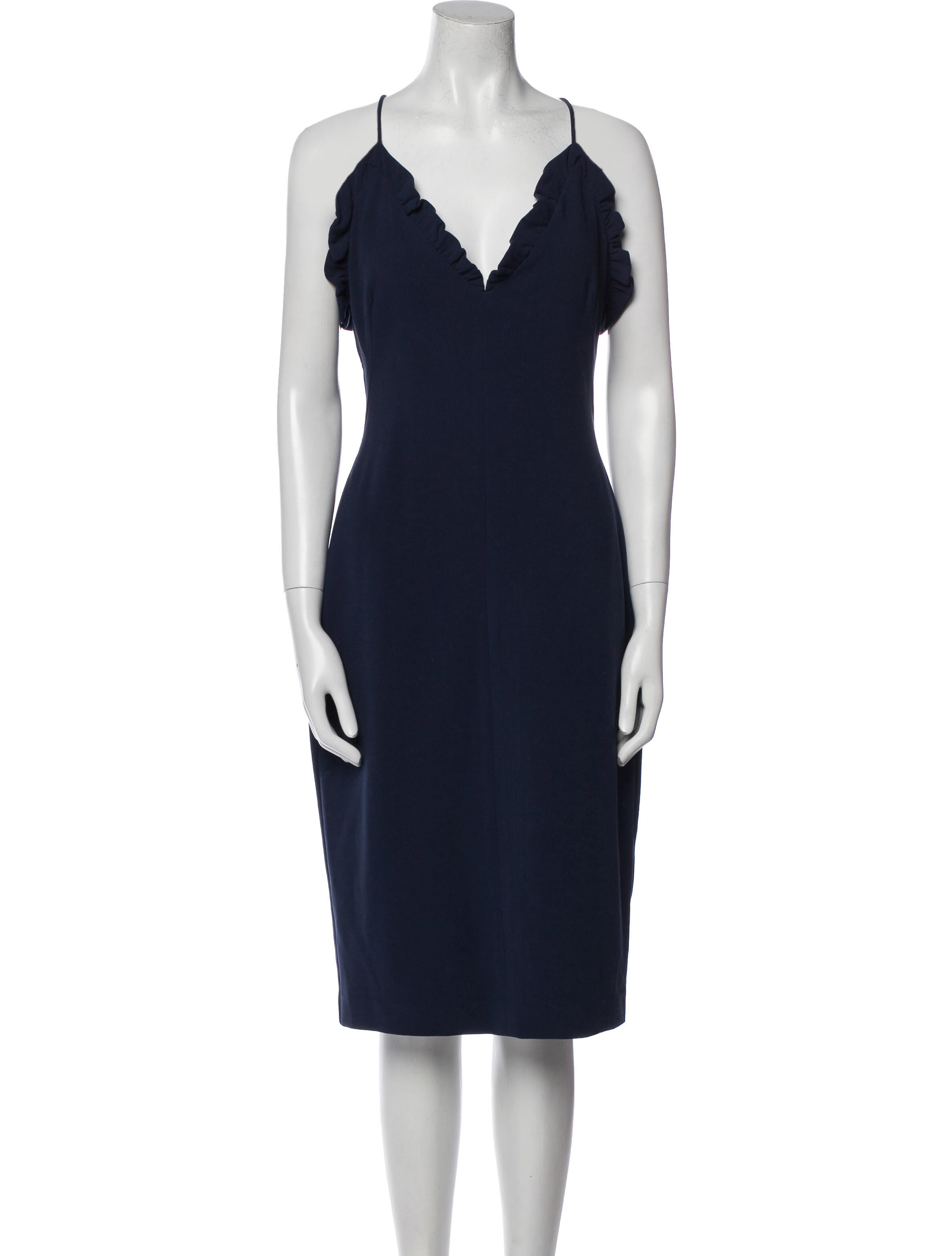 Black Halo V-Neck Knee-Length Dress