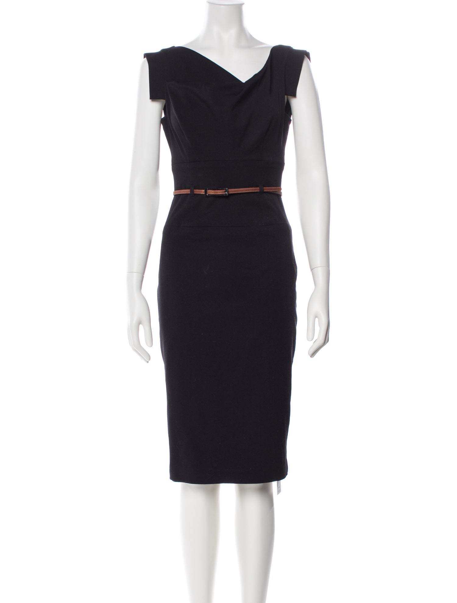 Black Halo Cowl Neck Knee-Length Dress