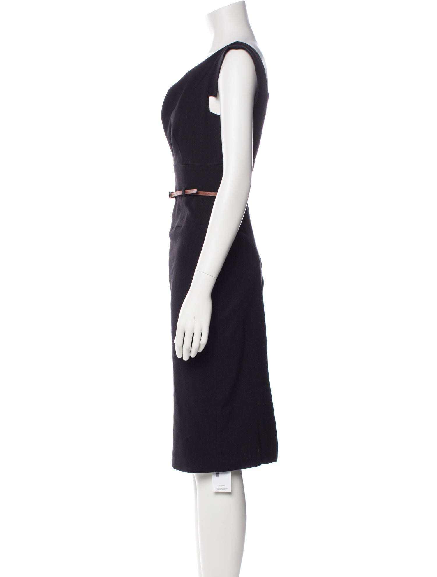 Black Halo Cowl Neck Knee-Length Dress