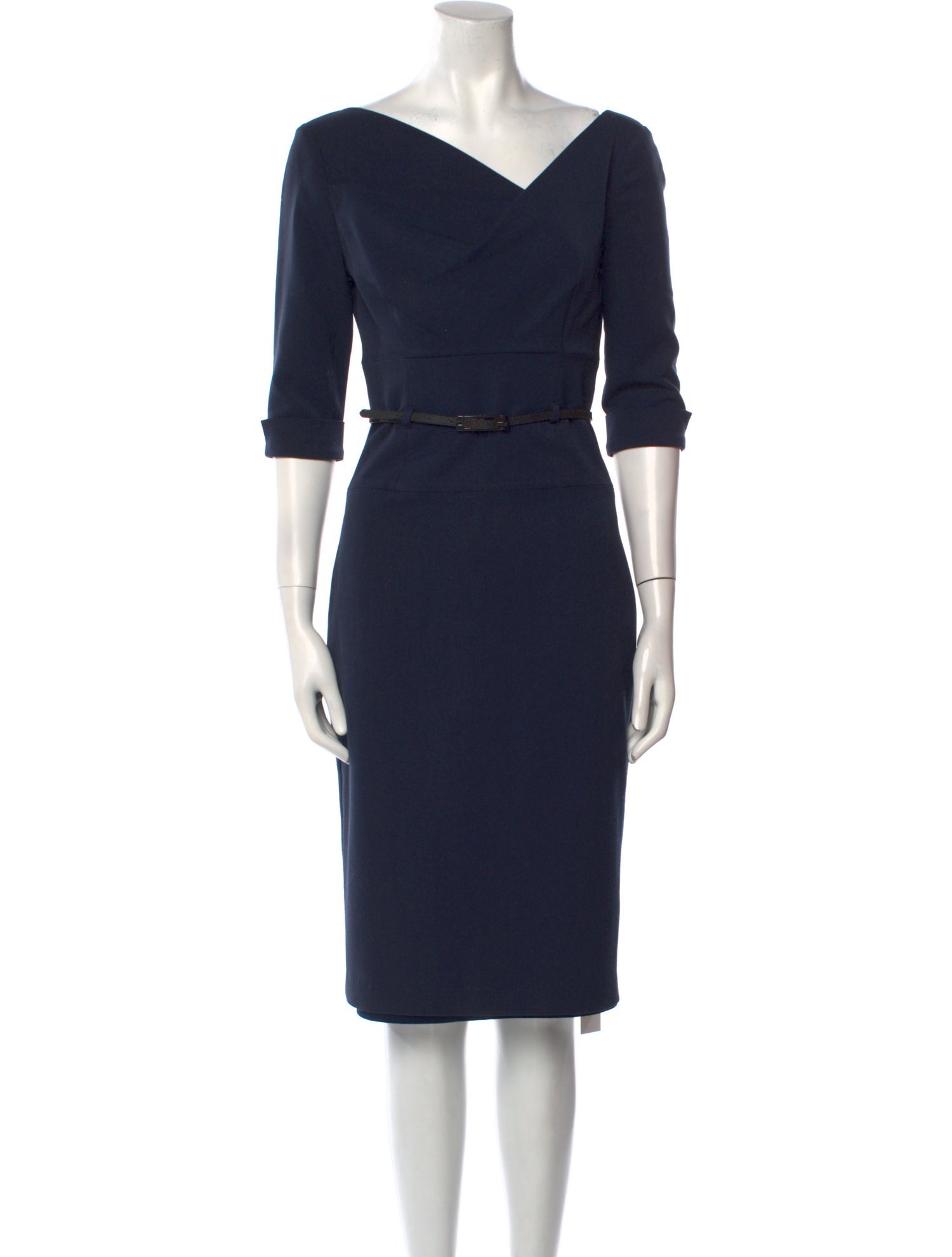 Black Halo V-Neck Midi Length Dress