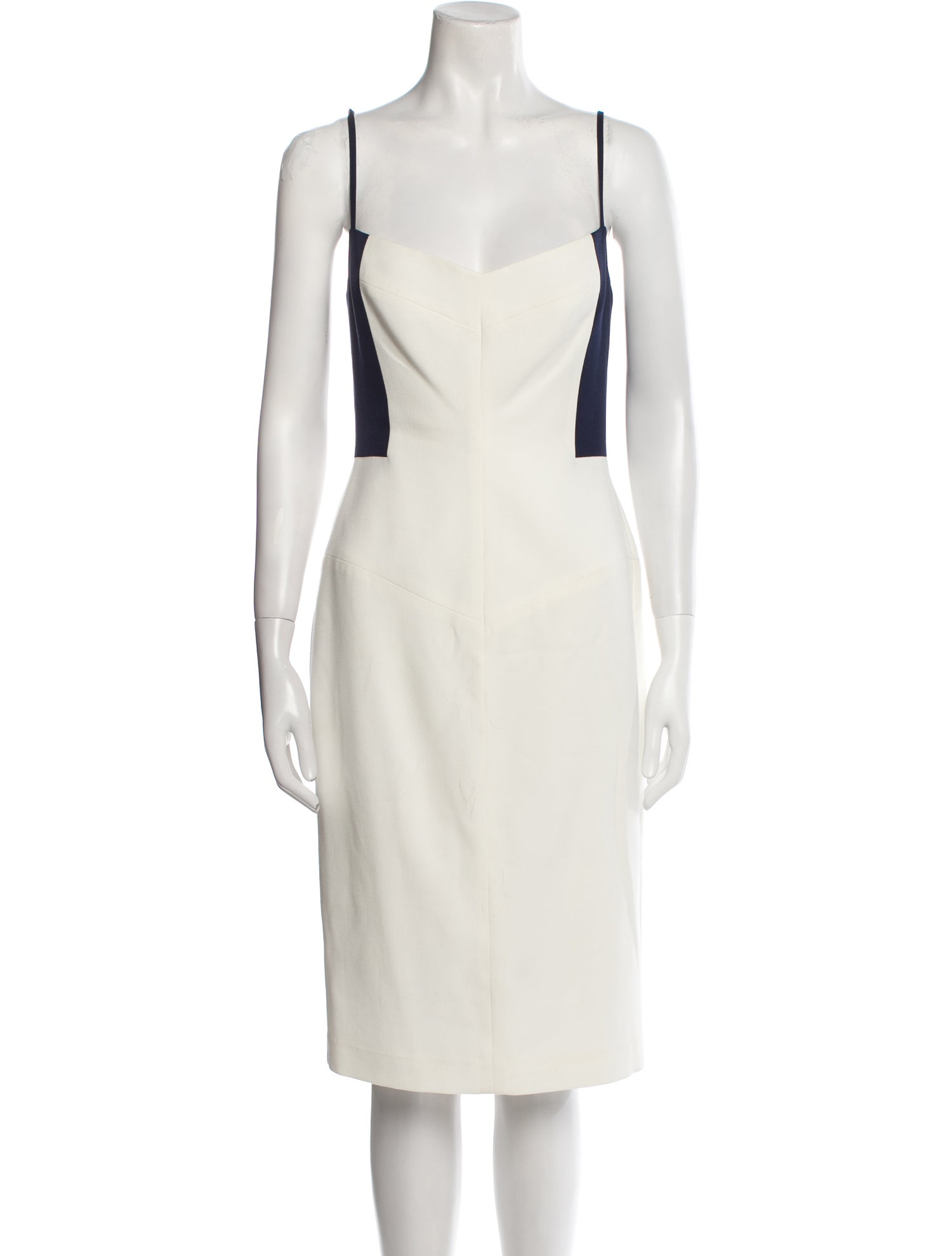 Black Halo Square Neckline Midi Length Dress