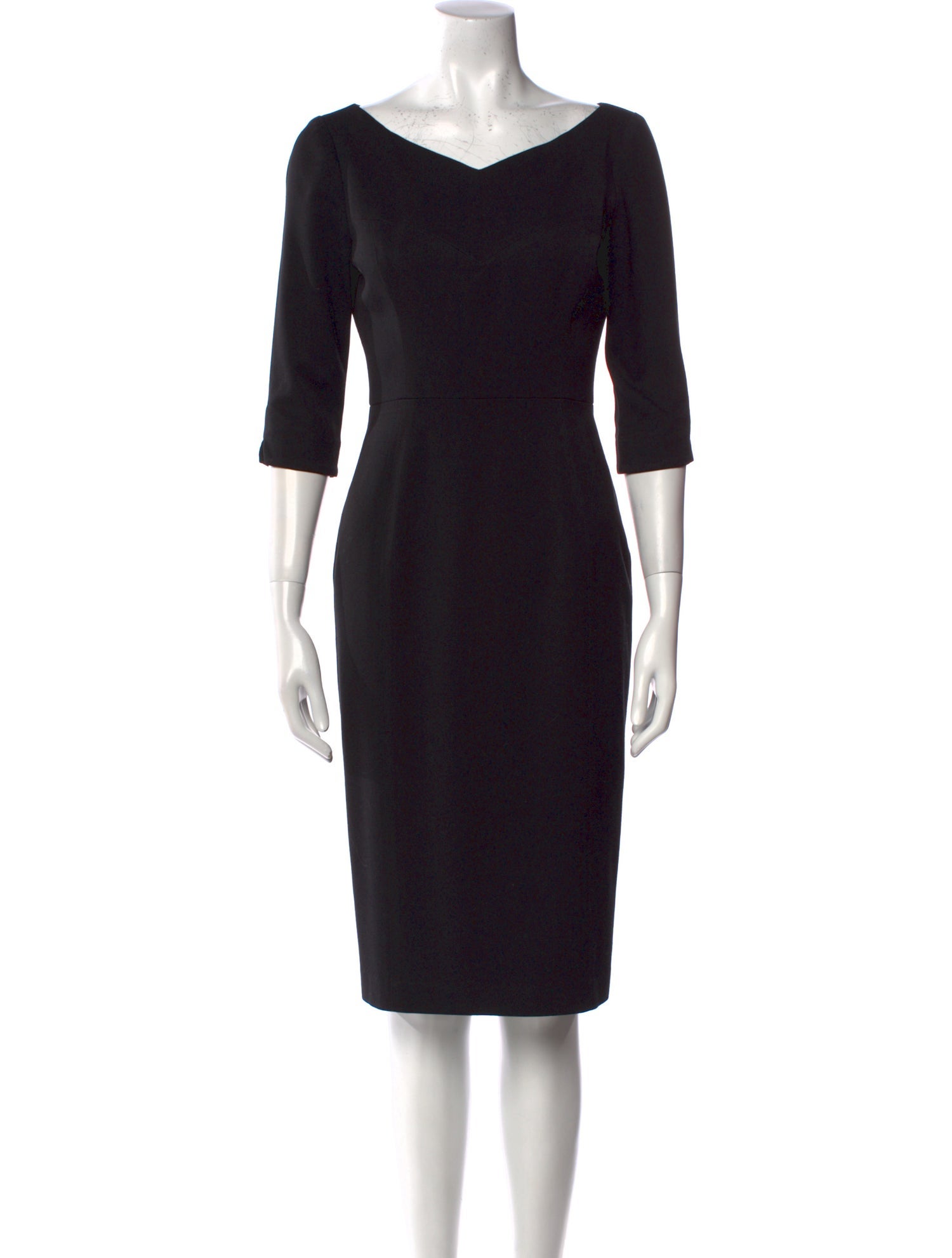 Black Halo V-Neck Knee-Length Dress