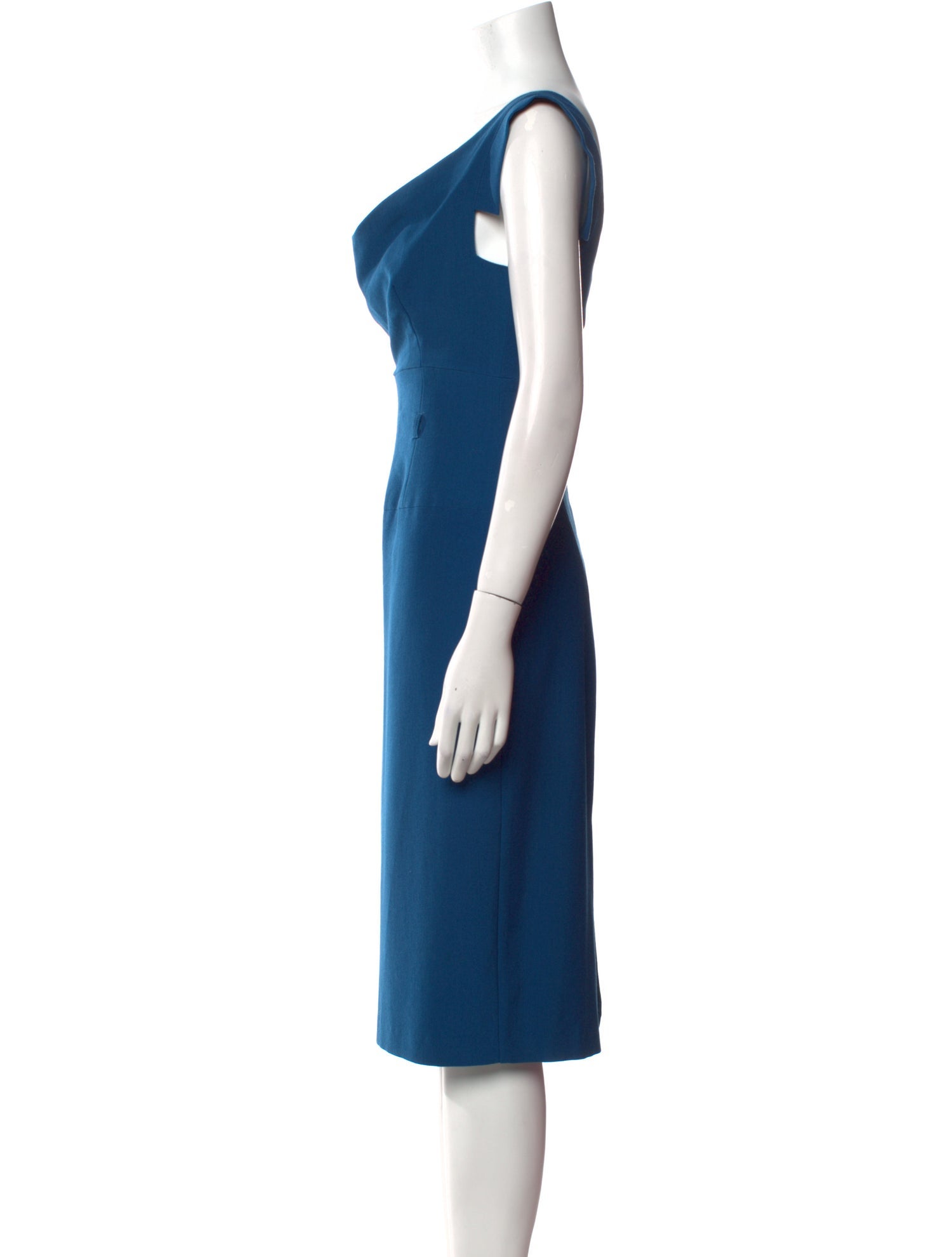 Black Halo Cowl Neck Midi Length Dress