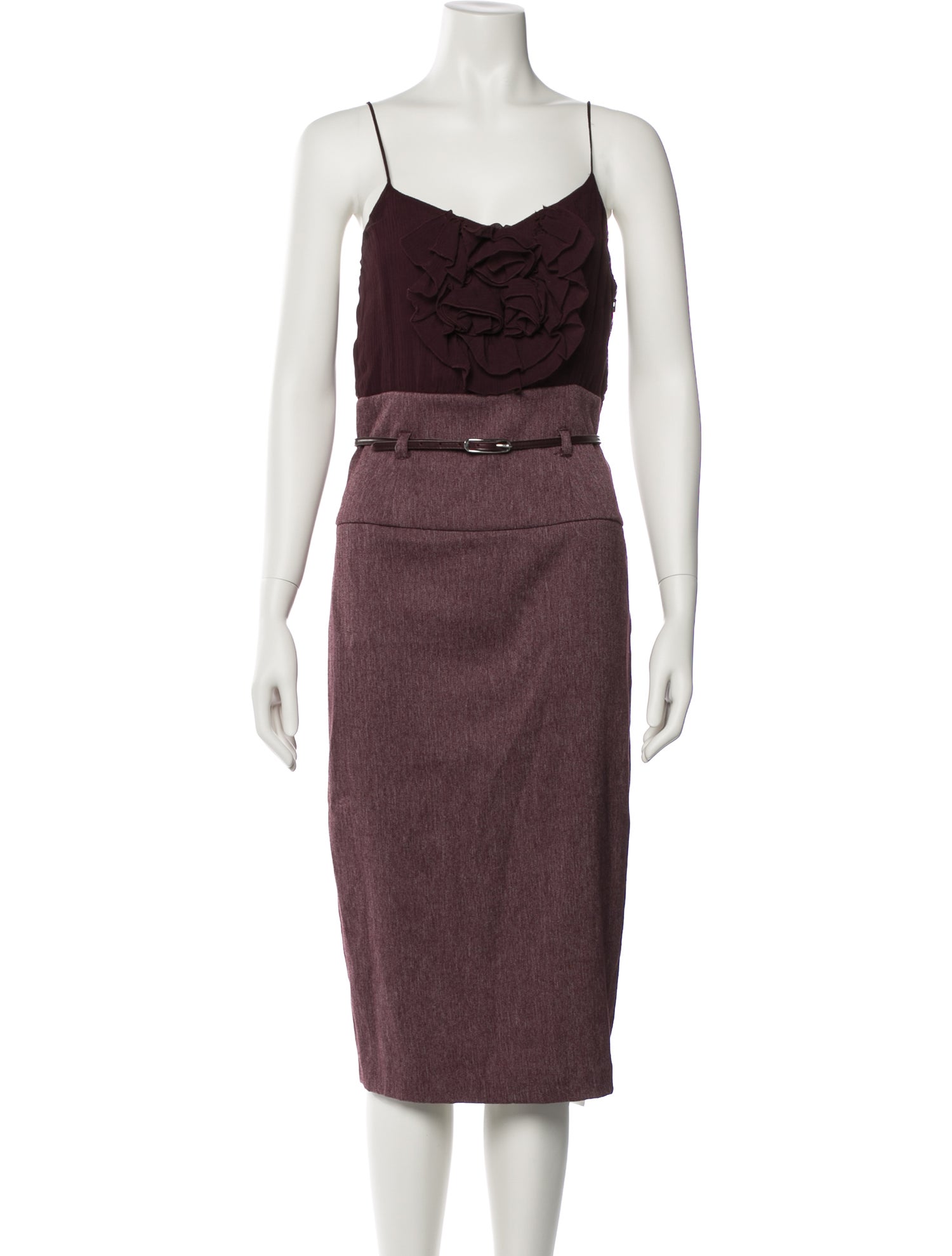 Black Halo Cowl Neck Midi Length Dress