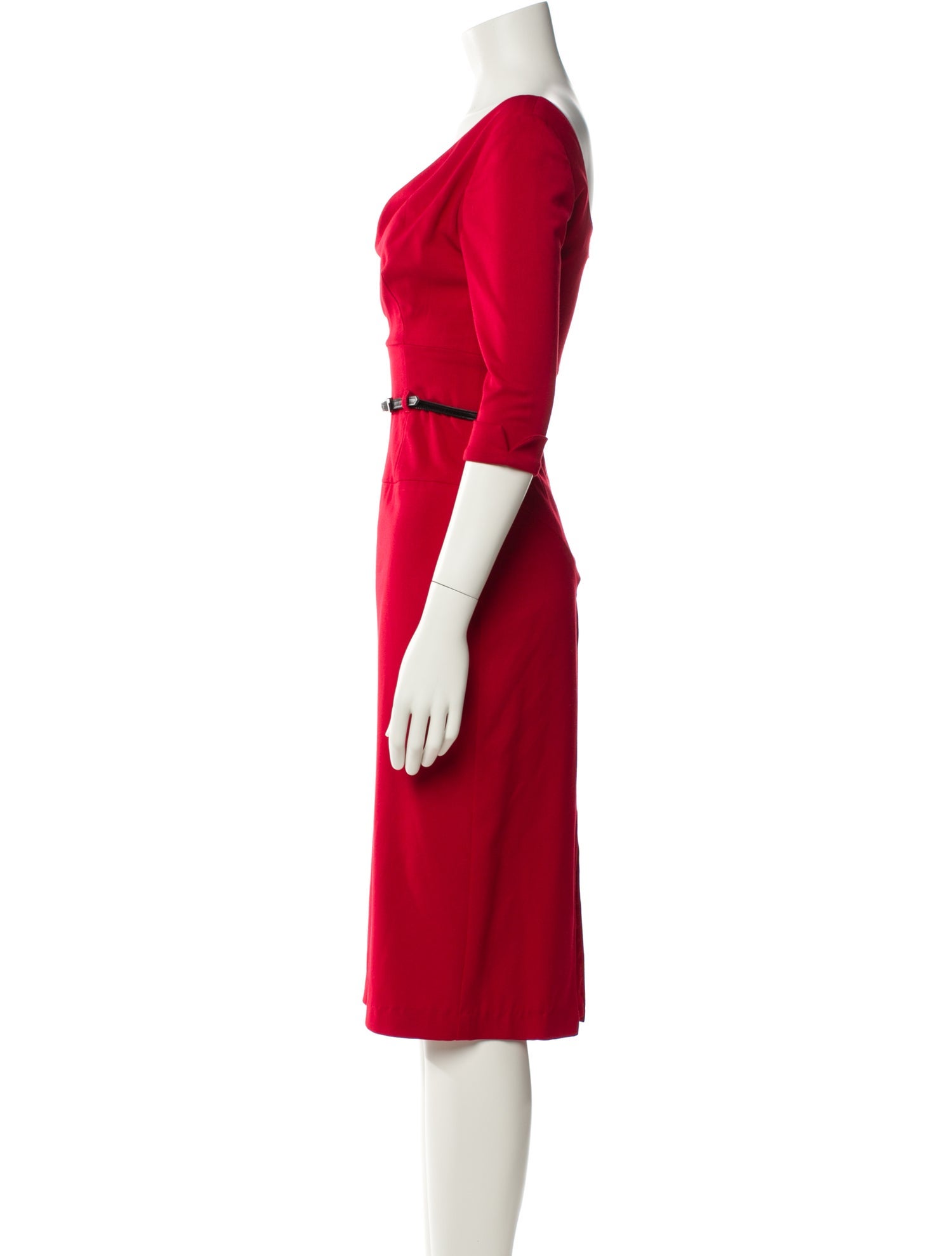 Black Halo Cowl Neck Midi Length Dress