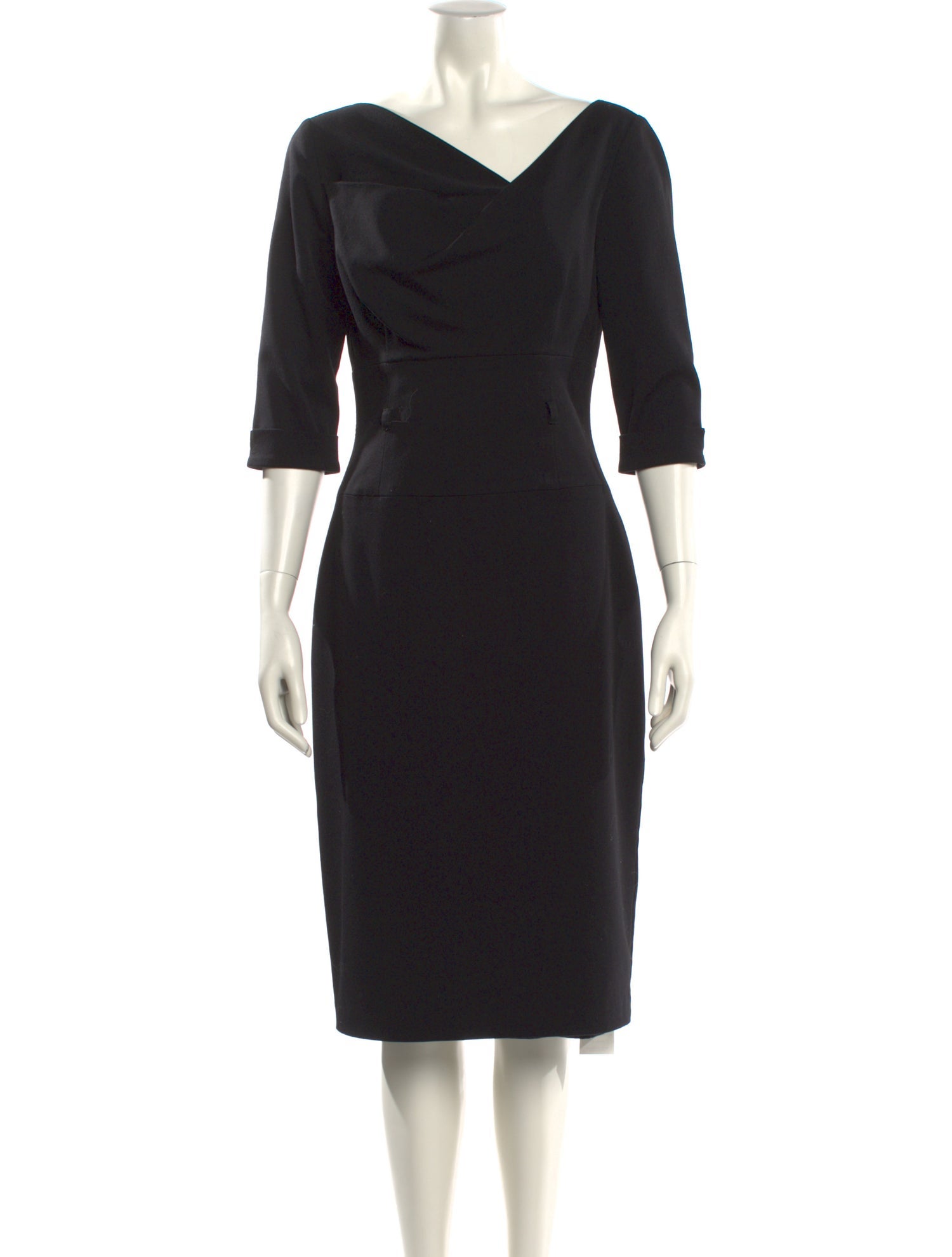 Black Halo V-Neck Midi Length Dress
